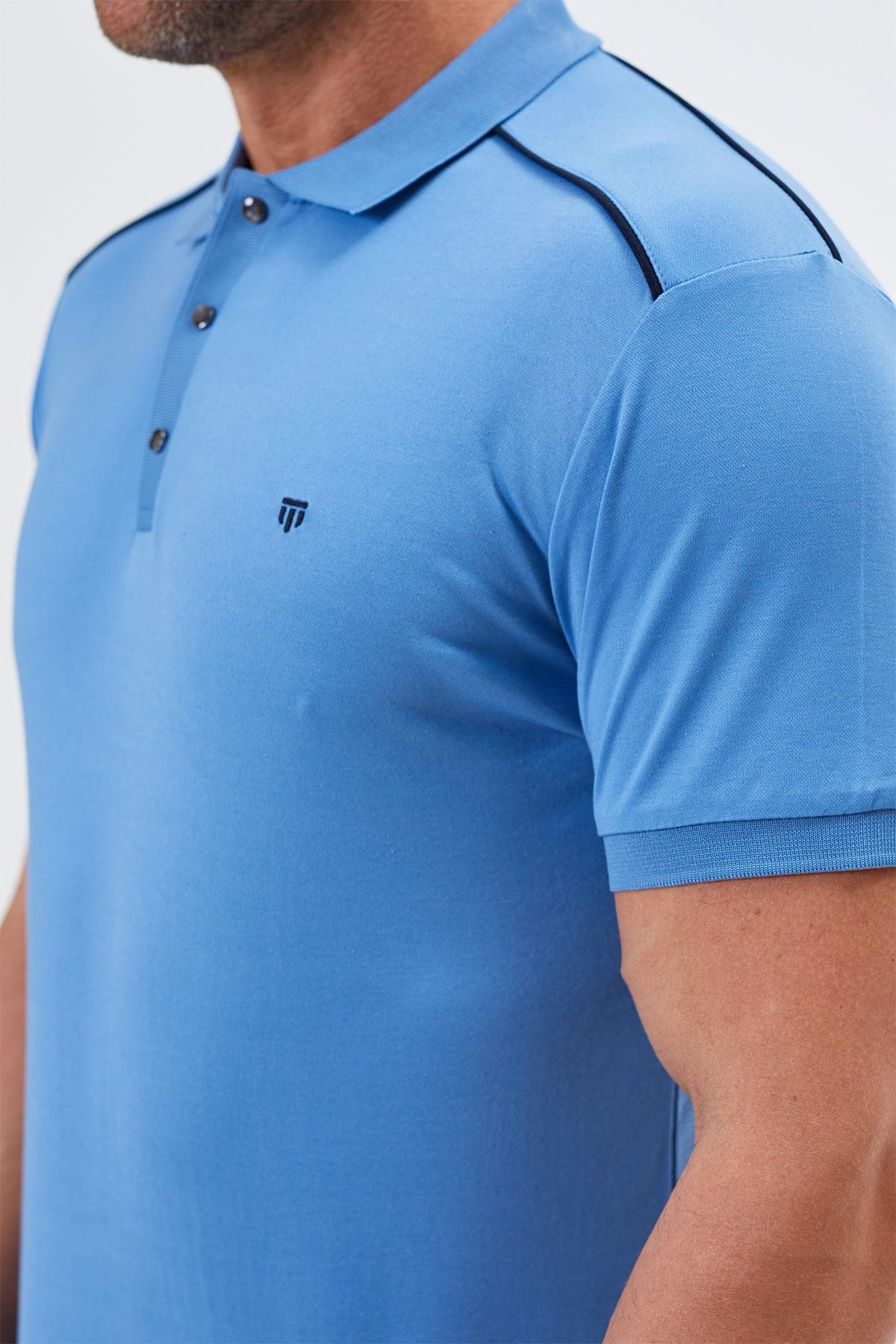Polo Neck Regular Fit Man Snap Fastener Detailed T-Shirt