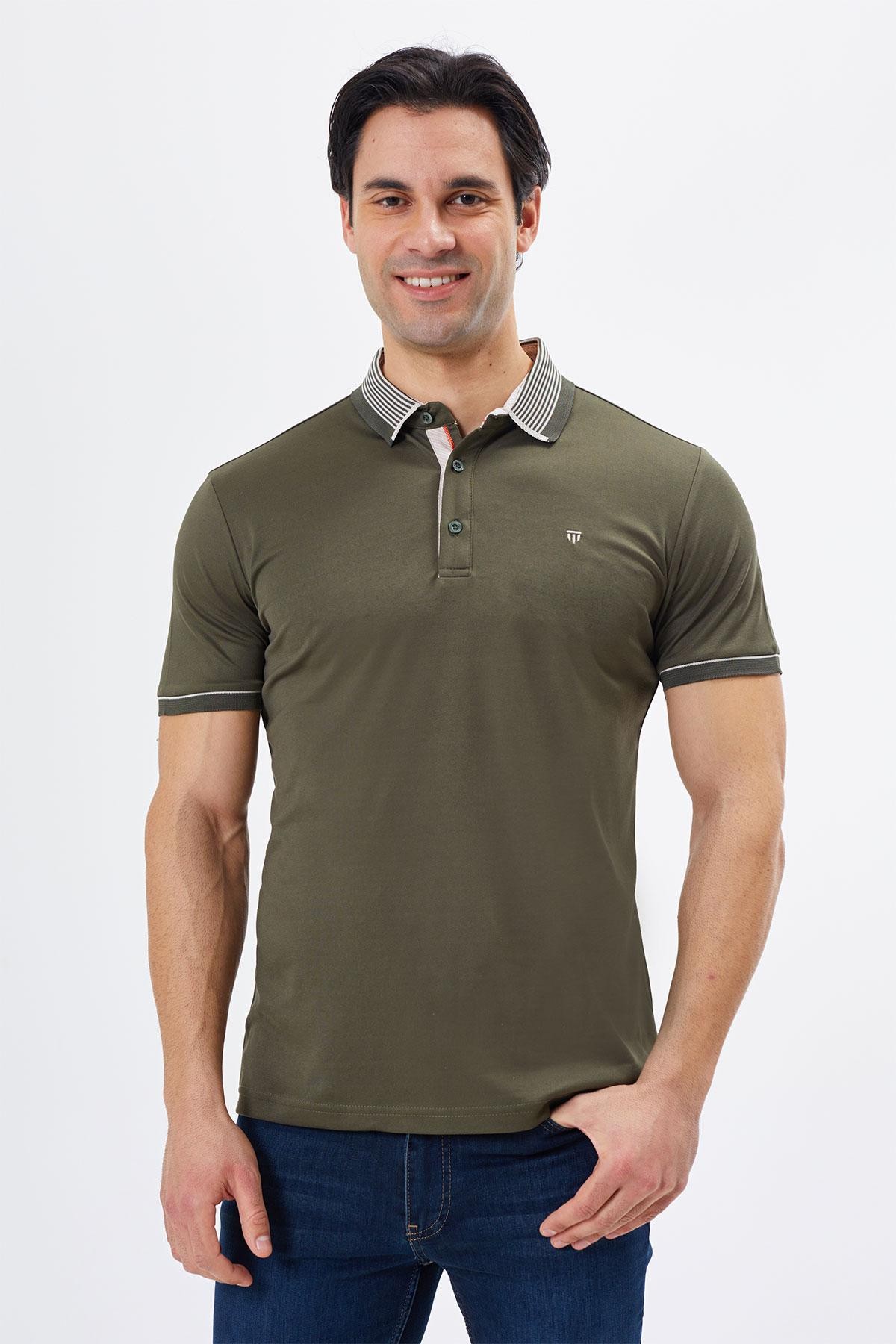 Polo Yaka Regular Fit Yaka Detaylı Erkek T-Shirt