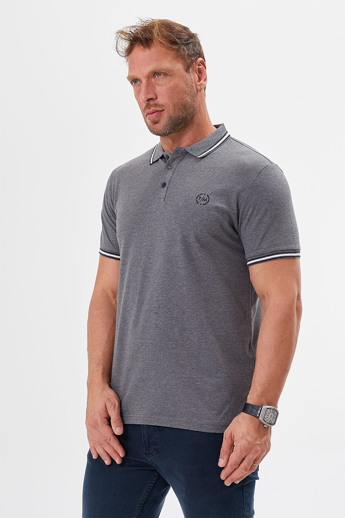 Polo Neck Buttoned Regular Fit Man T-Shirt