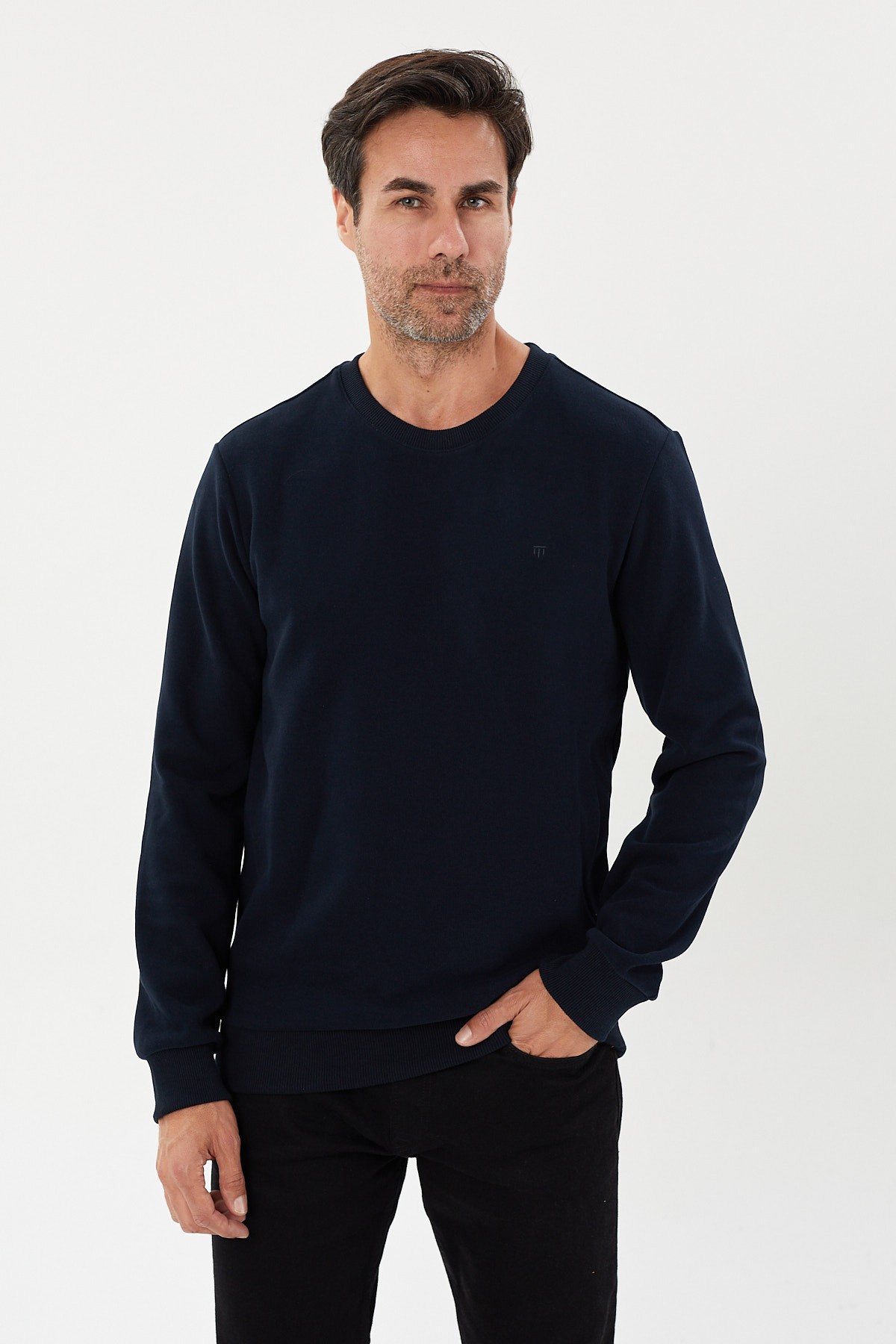 Büyük Beden Kadife Selanik Basic Sweatshirt- KS-1706