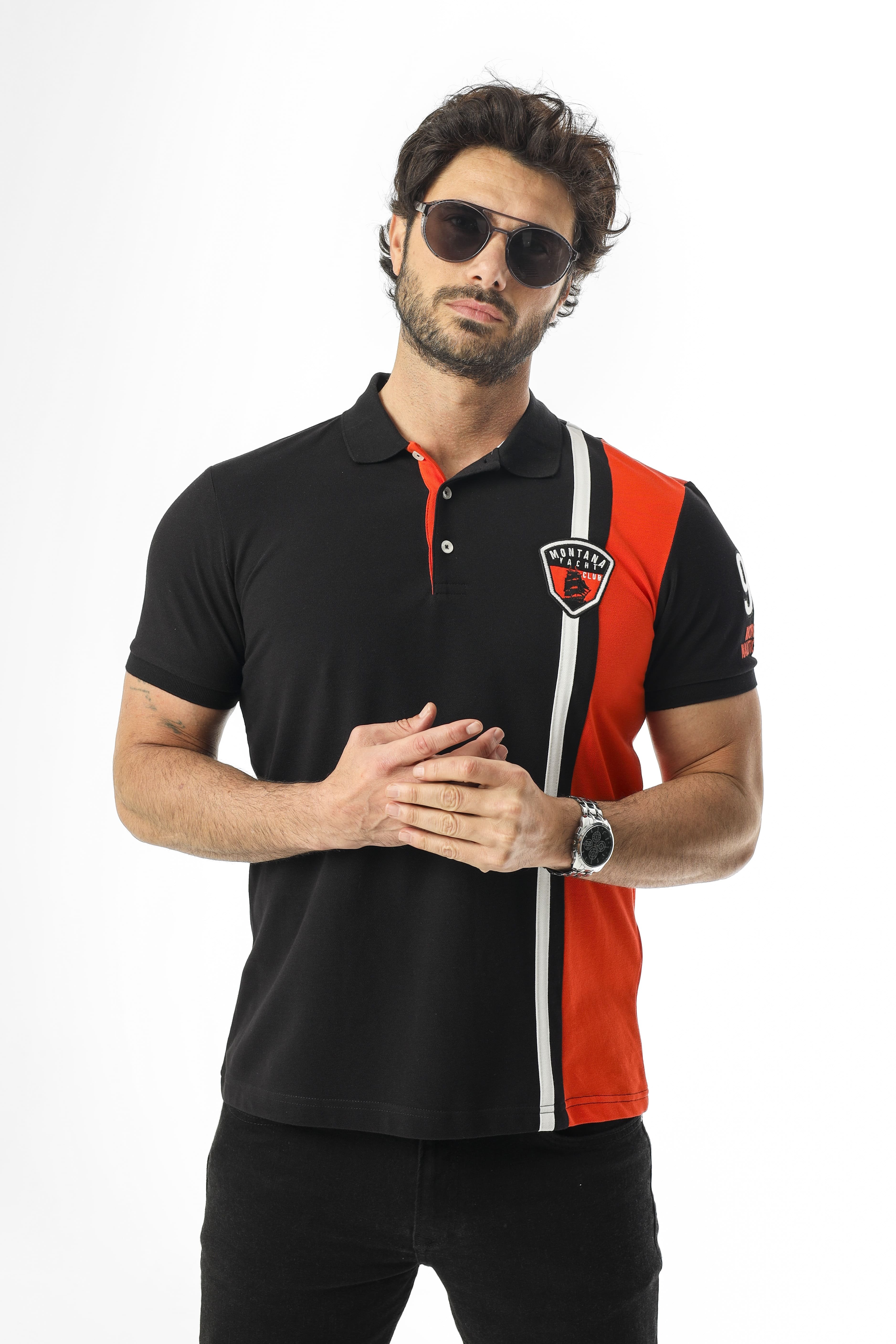 %100 Pamuk Polo Yaka Yacht Club Collection T-Shirt-PL-2475