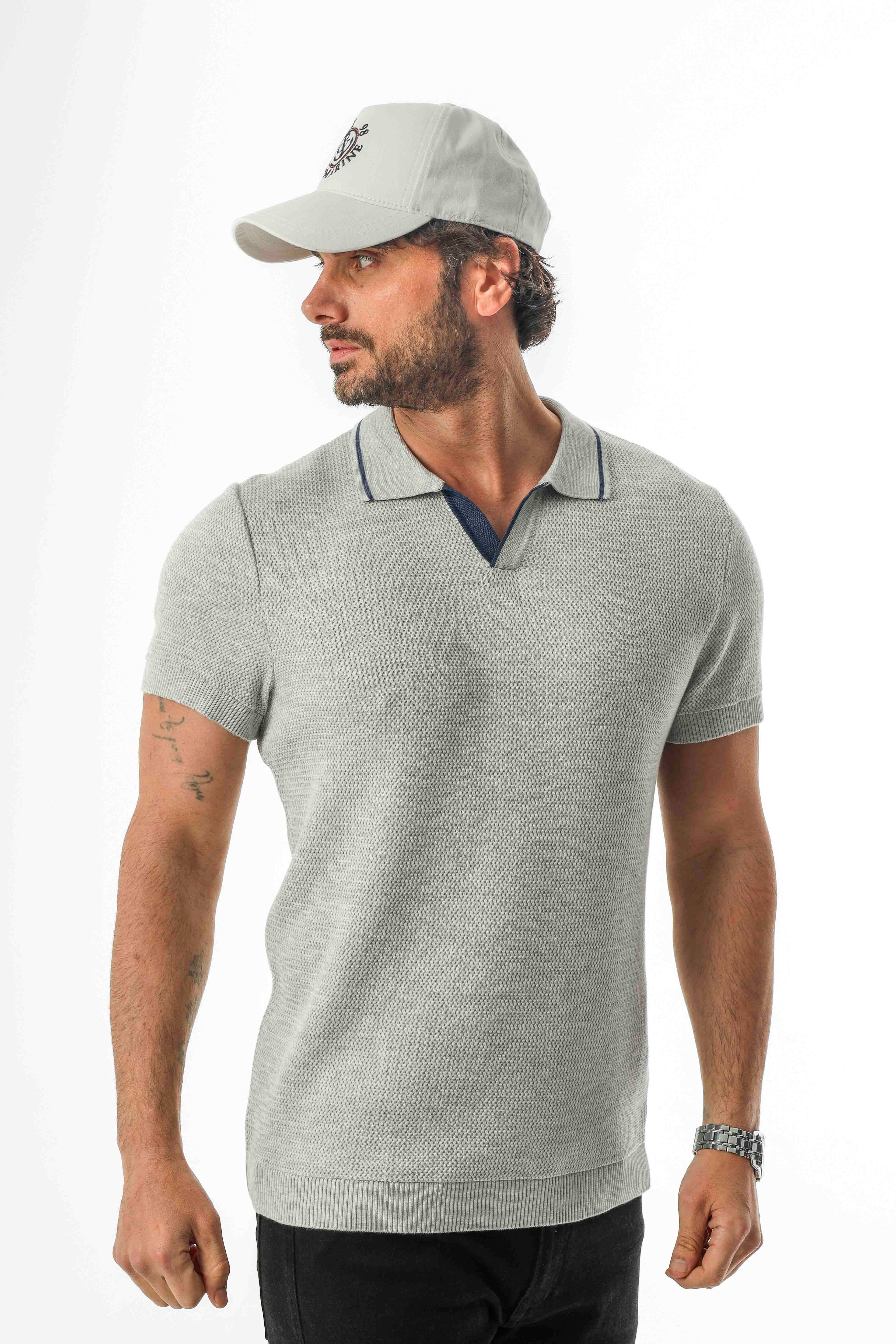 Polo Yaka Regular Fit Örme Triko T-Shirt-TY-1310