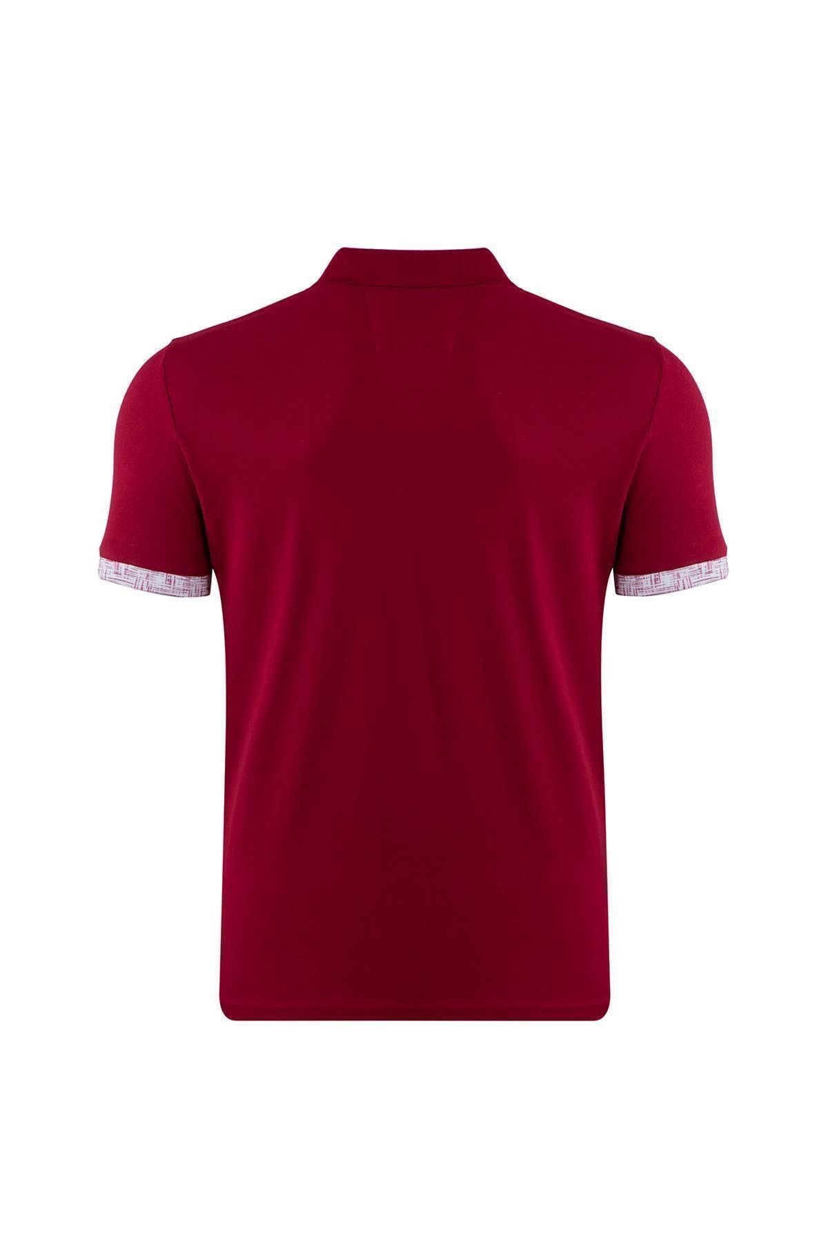 Büyük Beden Regular Fit Baskılı Dokulu Polo T-Shirt