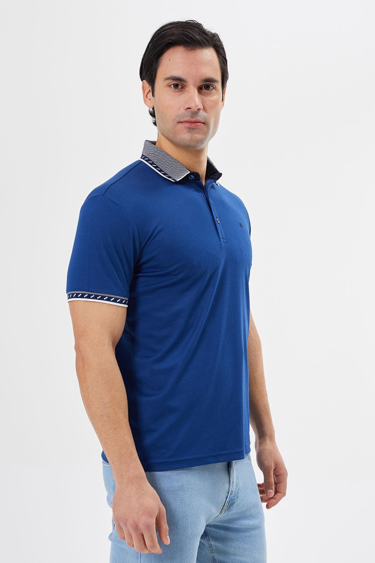 Polo Yaka Regular Fit Yaka Detaylı Erkek T-Shirt