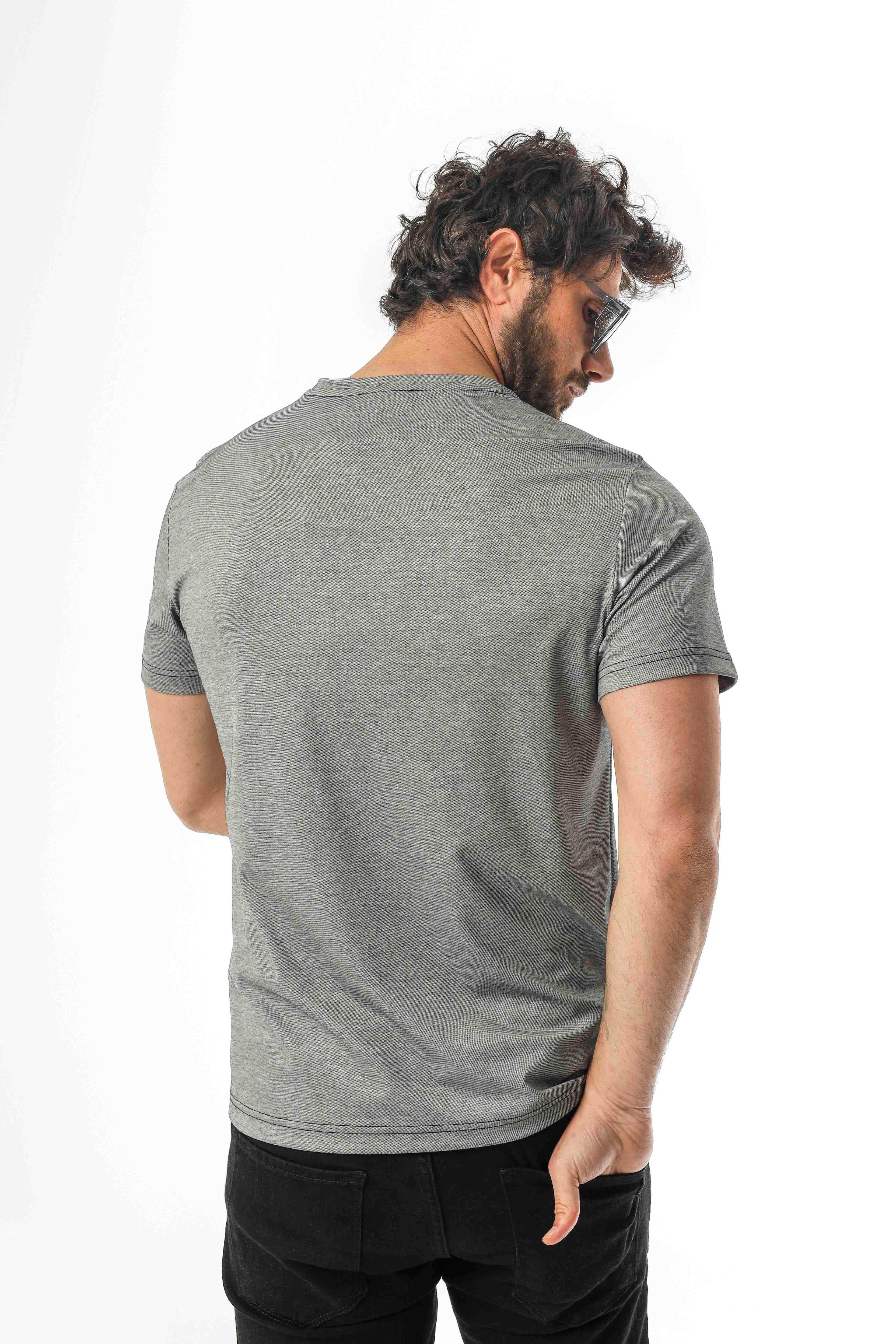 Regular Fit V Yaka Basic T-Shirt-6270