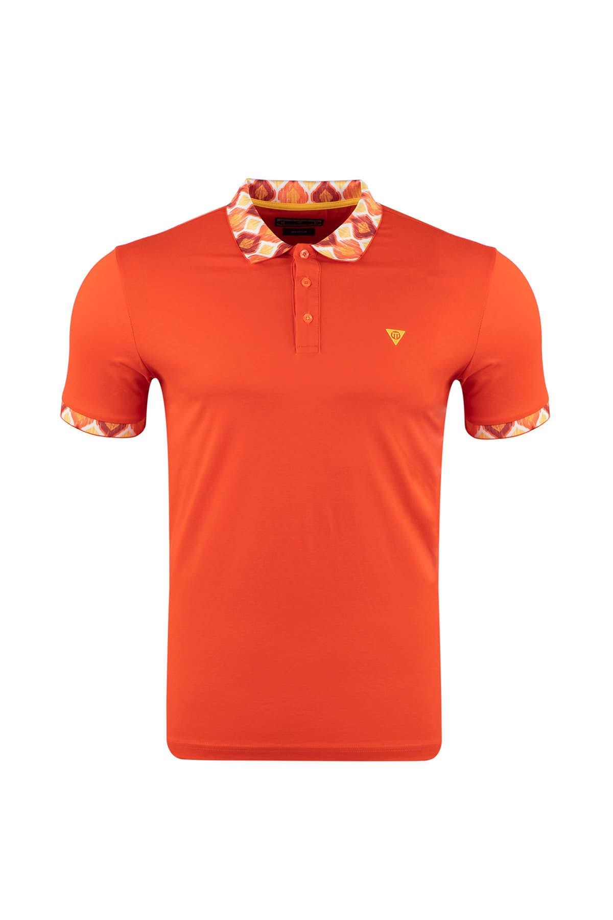 Regular Fit Polo Yaka Baskılı T-Shirt