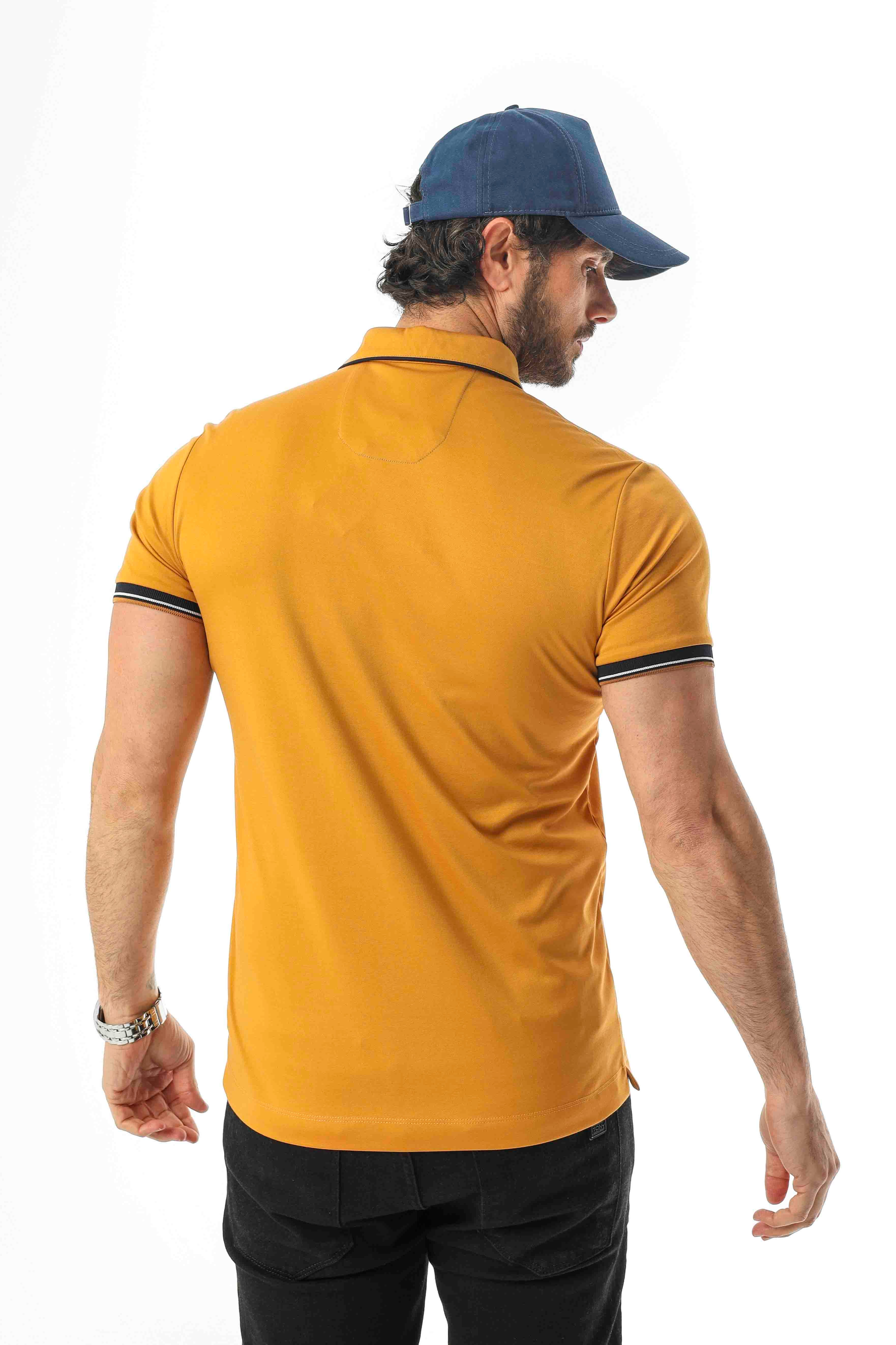 Pamuklu Yumuşak Dokulu Kumaş Polo Yaka Düğmeli T-Shirt-6291