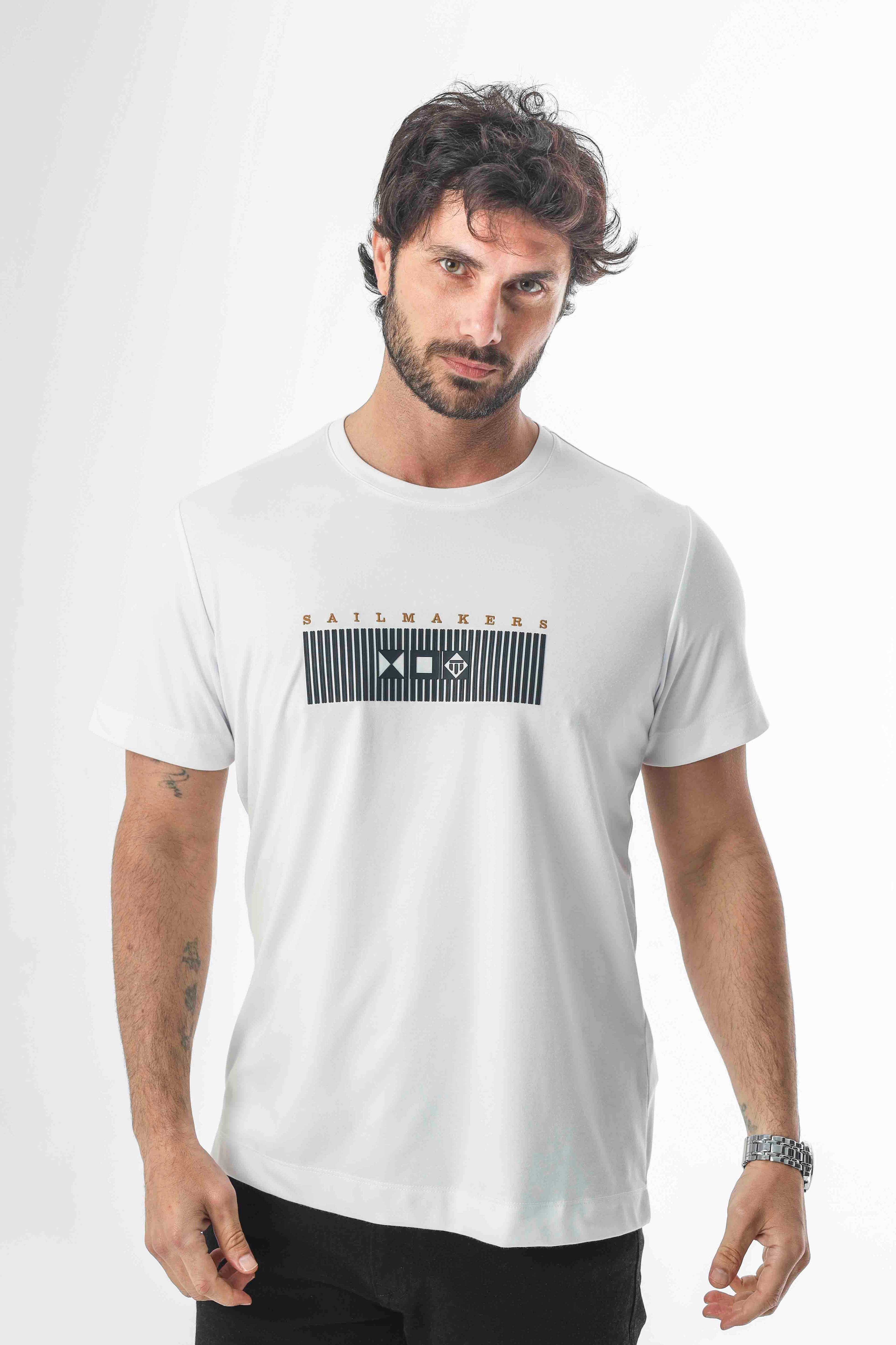 Sail Collection Bisiklet Yaka Baskılı T-Shirt-6281