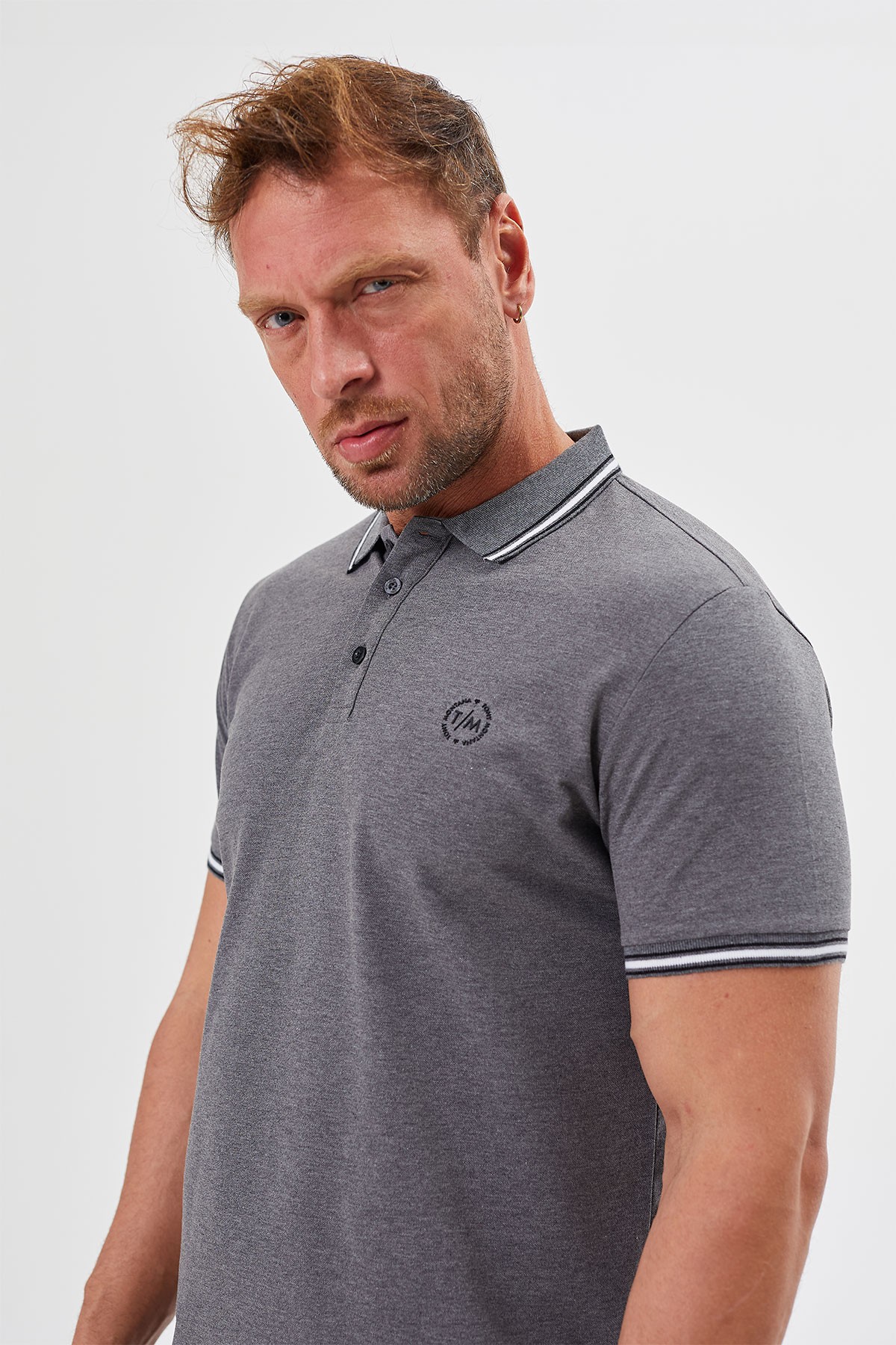 Polo Neck Buttoned Regular Fit Man T-Shirt