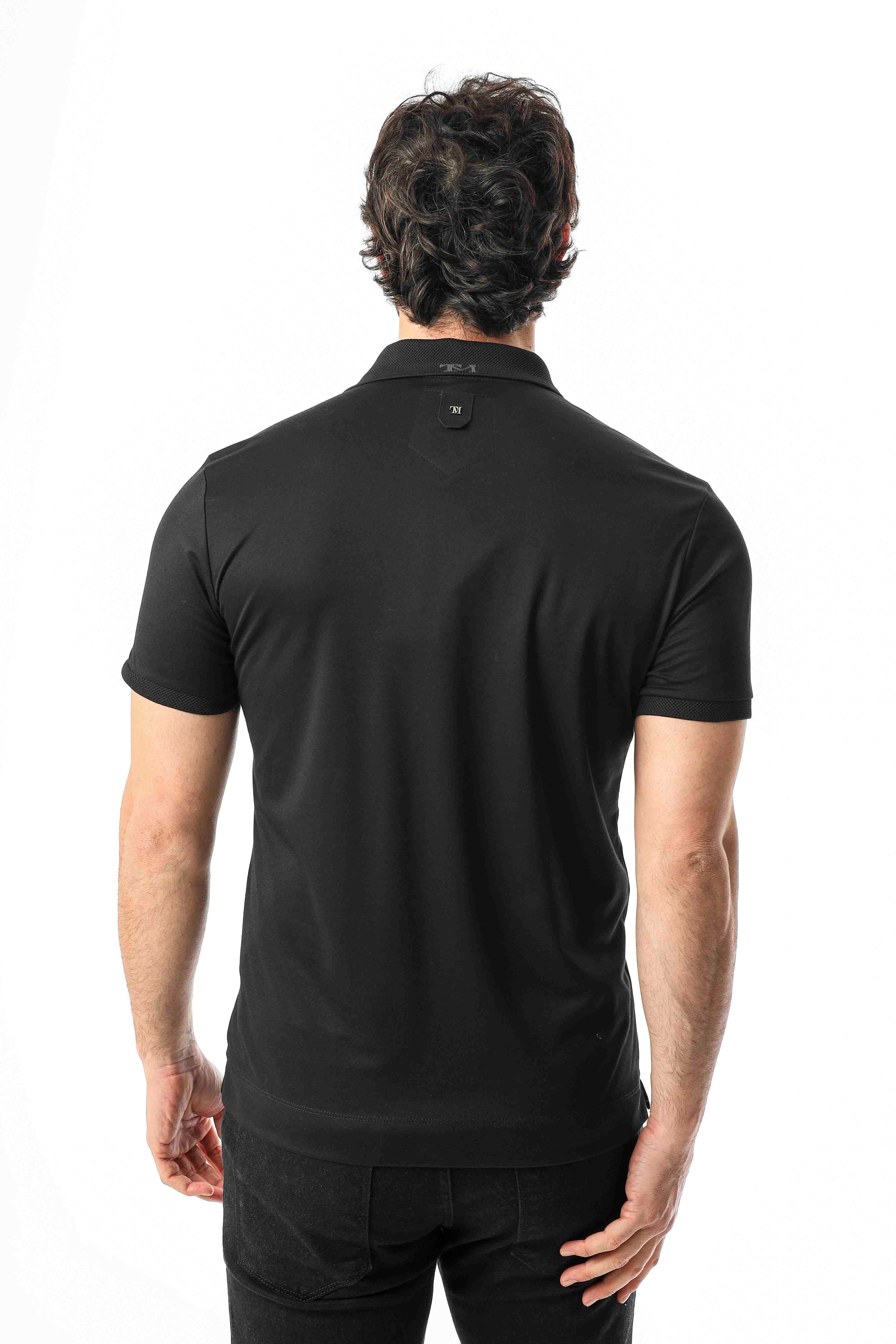 Polo Yaka Cepli Arkası Arma Detaylı Erkek T-Shirt-6273