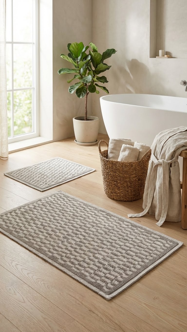 Cottons Dama 2'li Pamuklu Banyo Paspas Takımı - Vizon