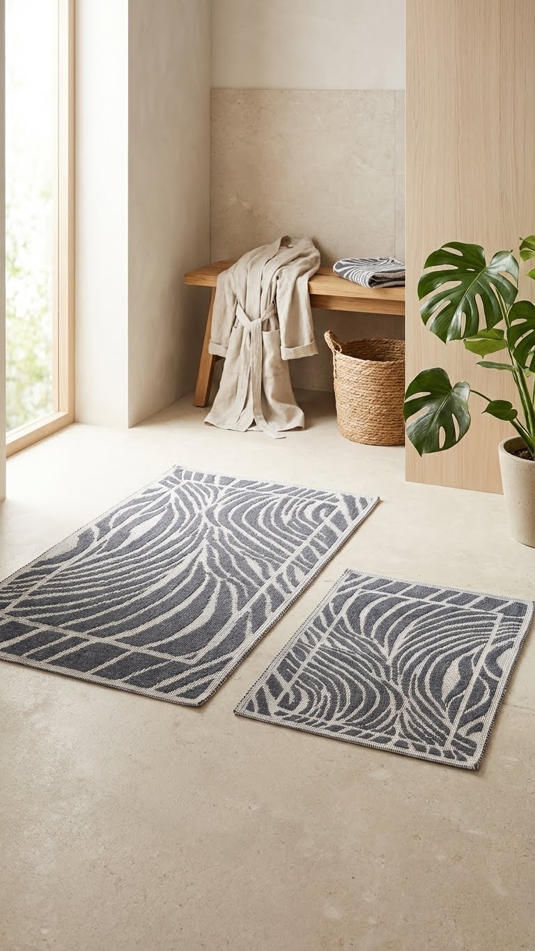 Cottons Wave 2'li Pamuklu Banyo Paspas Takımı