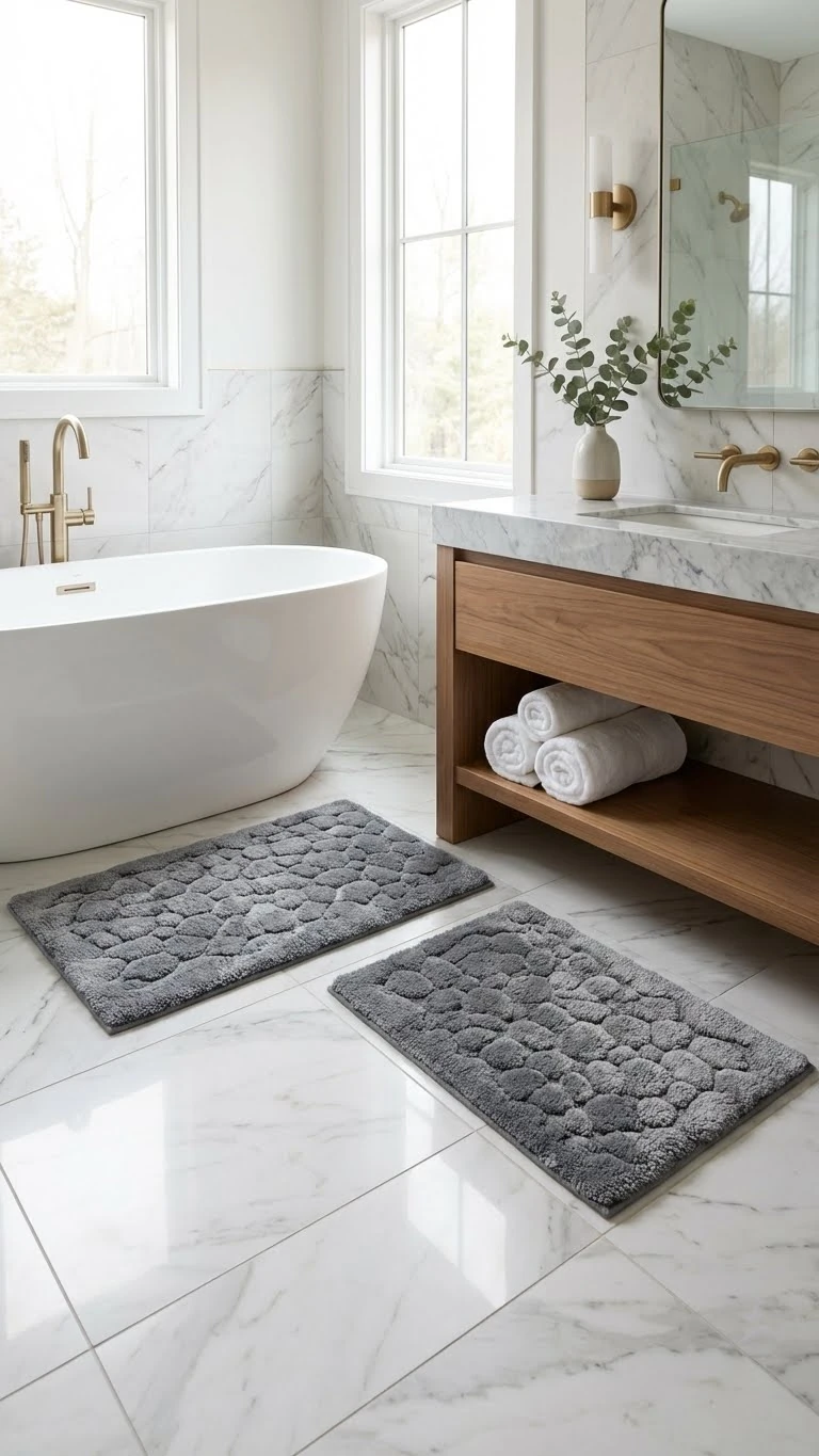 Tufting Stone 2'li Banyo Paspas Takımı - Antrasit