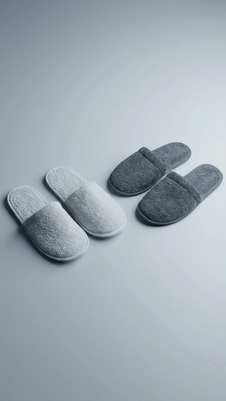  2'li İnce Eva Tabanlı Ev Banyo Terliği - Gri-Koyu Yeşil