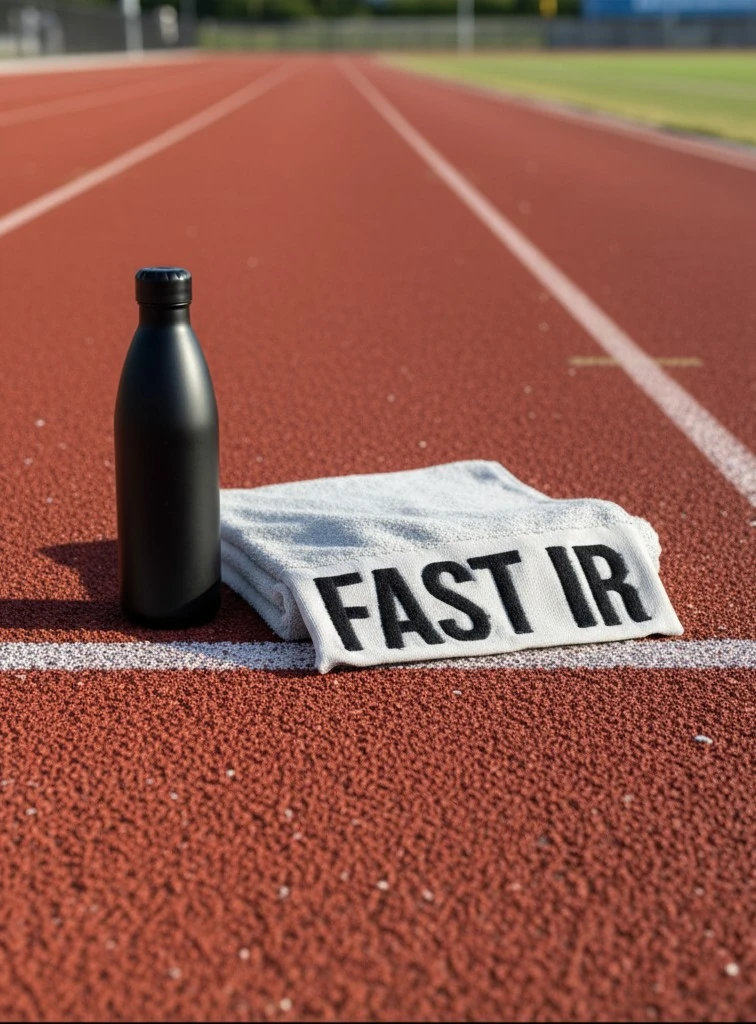 Fast Ir Nakış Detaylı 100% Pamuk 70x140 Banyo & Spor Havlusu - Gri