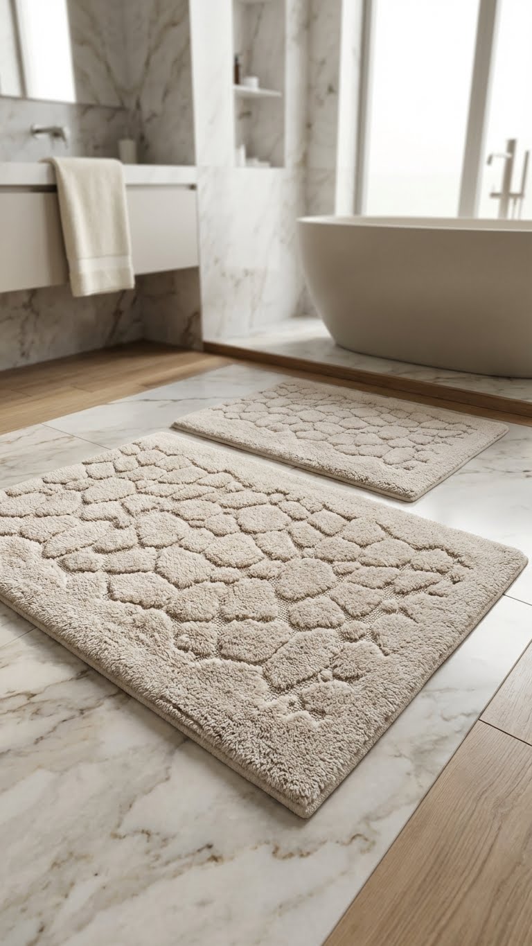 Tufting Stone 2'li Banyo Paspas Takımı - Vizon
