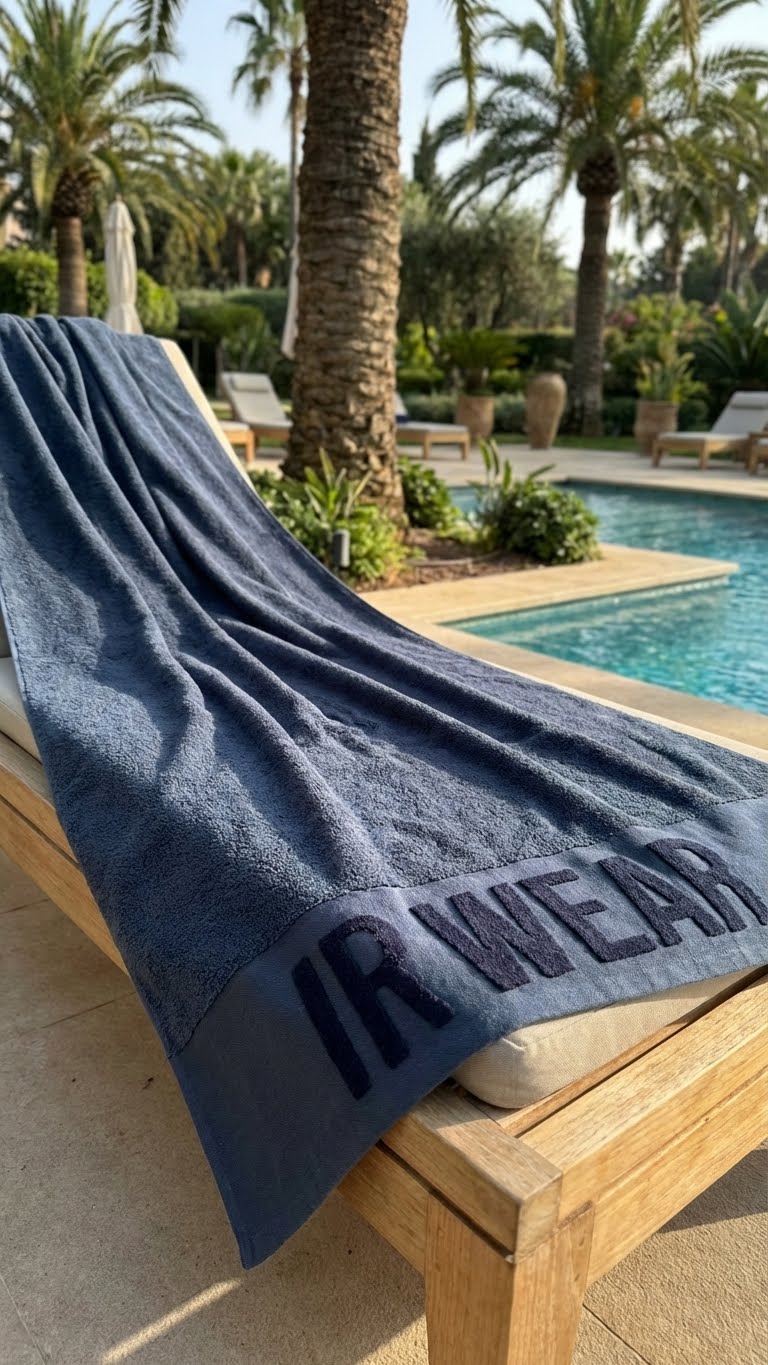 Ir Wear Nakış Detaylı 100% Pamuk 70x140cm Banyo & Spor Havlusu