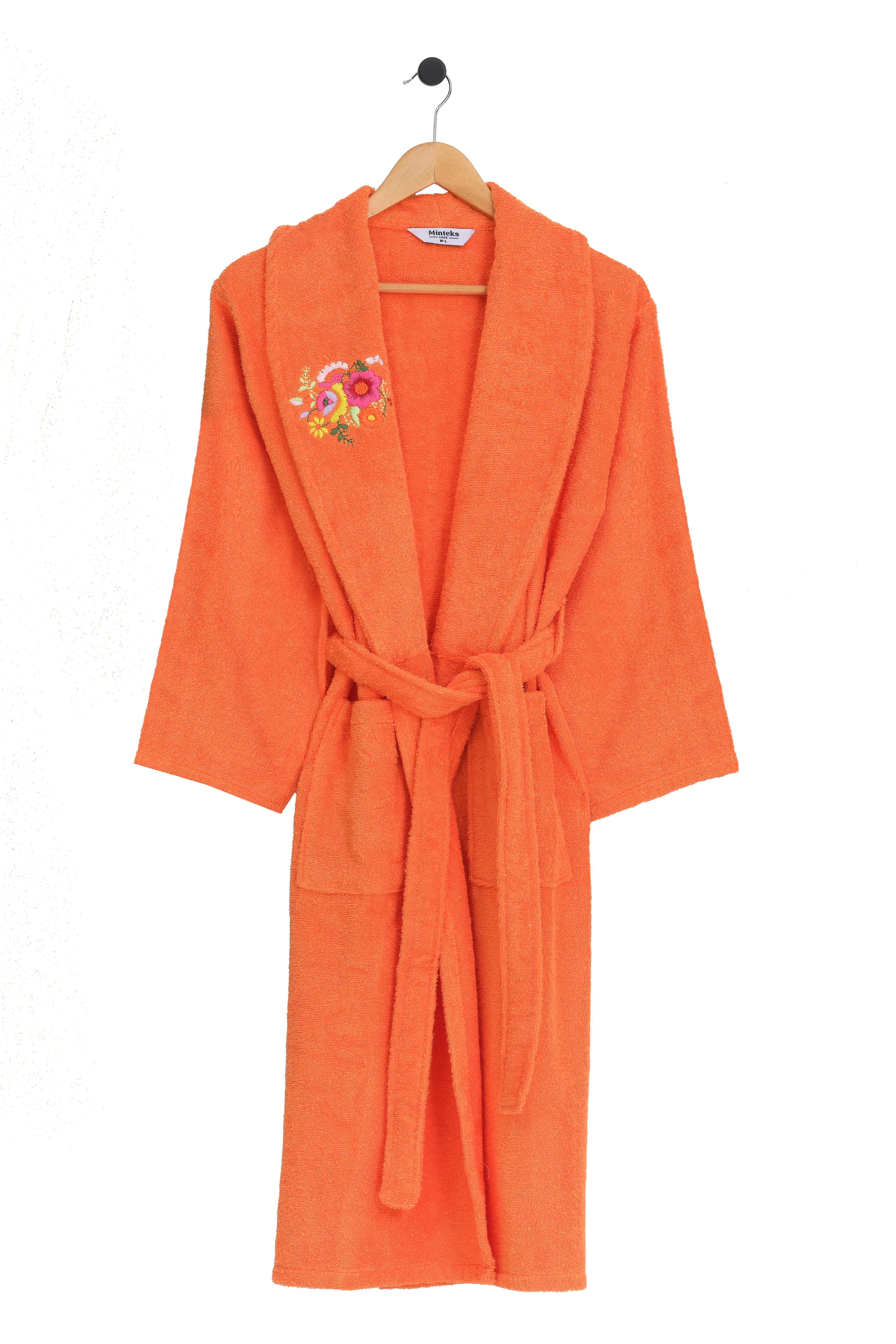 Yuki Kadın Şalyaka Bornoz - Tangerine