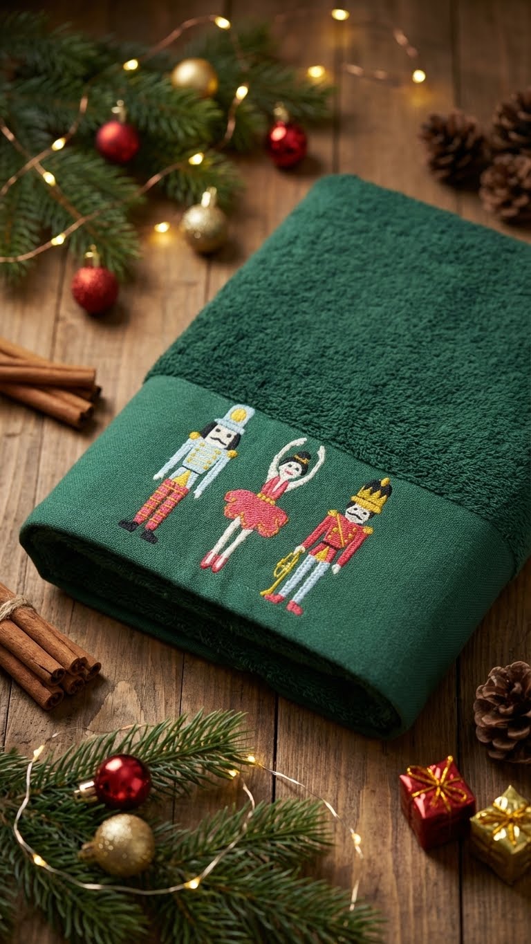 Tin Soldier Nakışlı 50x60cm Yılbaşı Havlusu - Yeşil