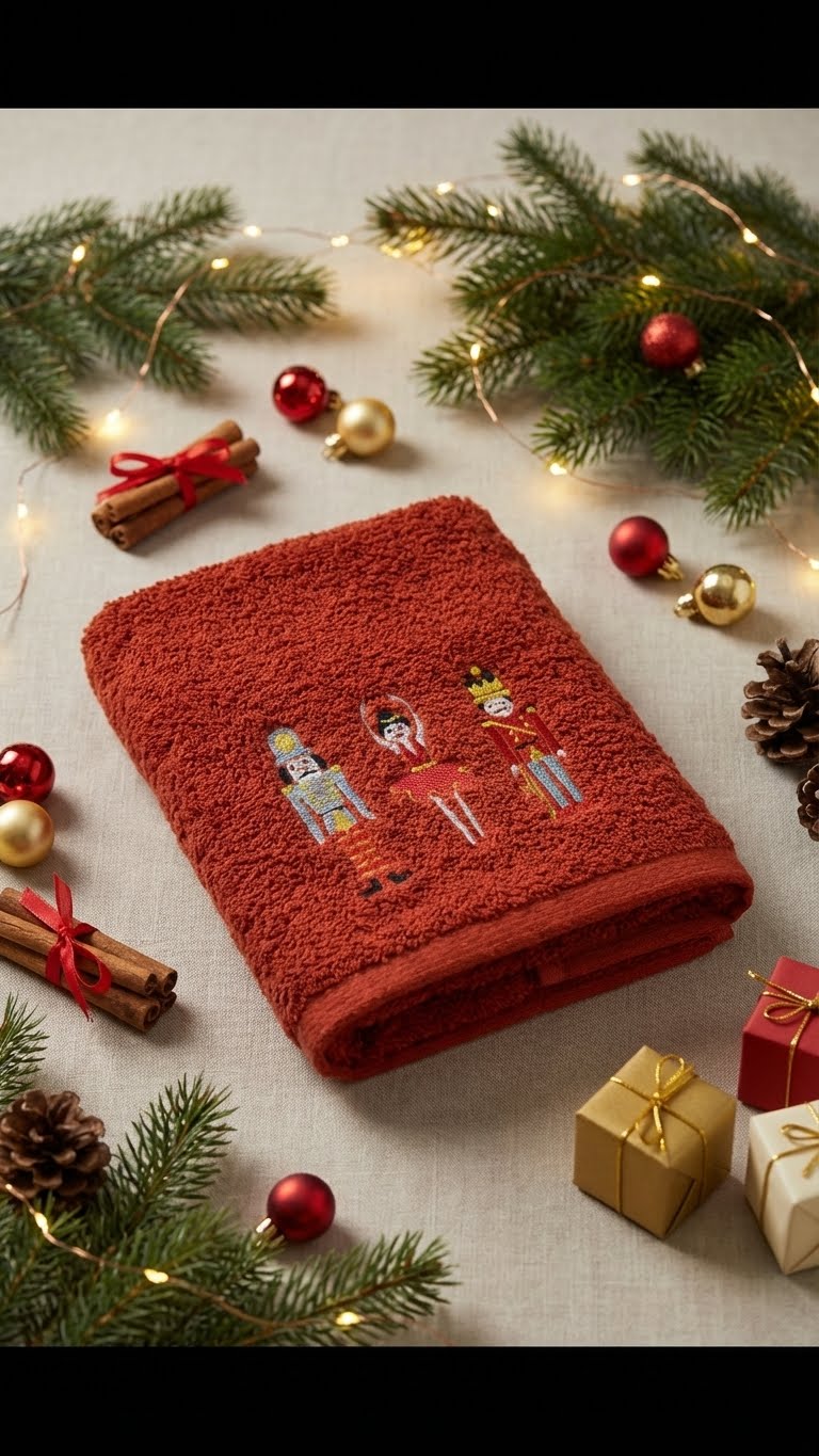 Kurşun Asker Nakışlı 50x90cm Yılbaşı Havlusu
