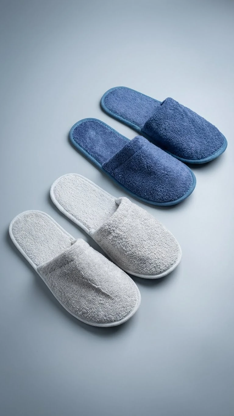  2'li İnce Eva Tabanlı Ev Banyo Terliği - İndigo-Gri