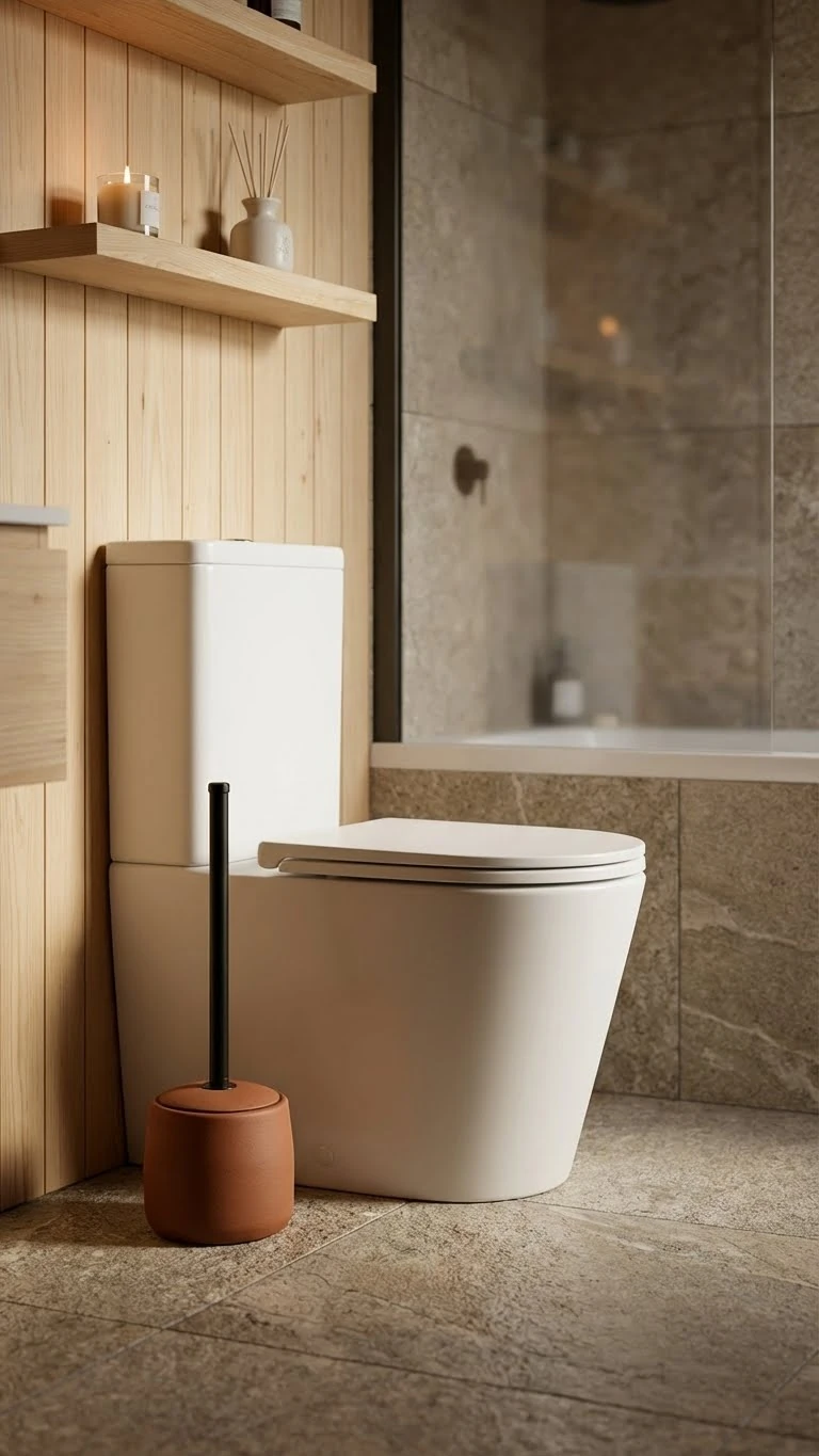 Jao  Seramik Tuvalet Fırçası - Koyu Kahve