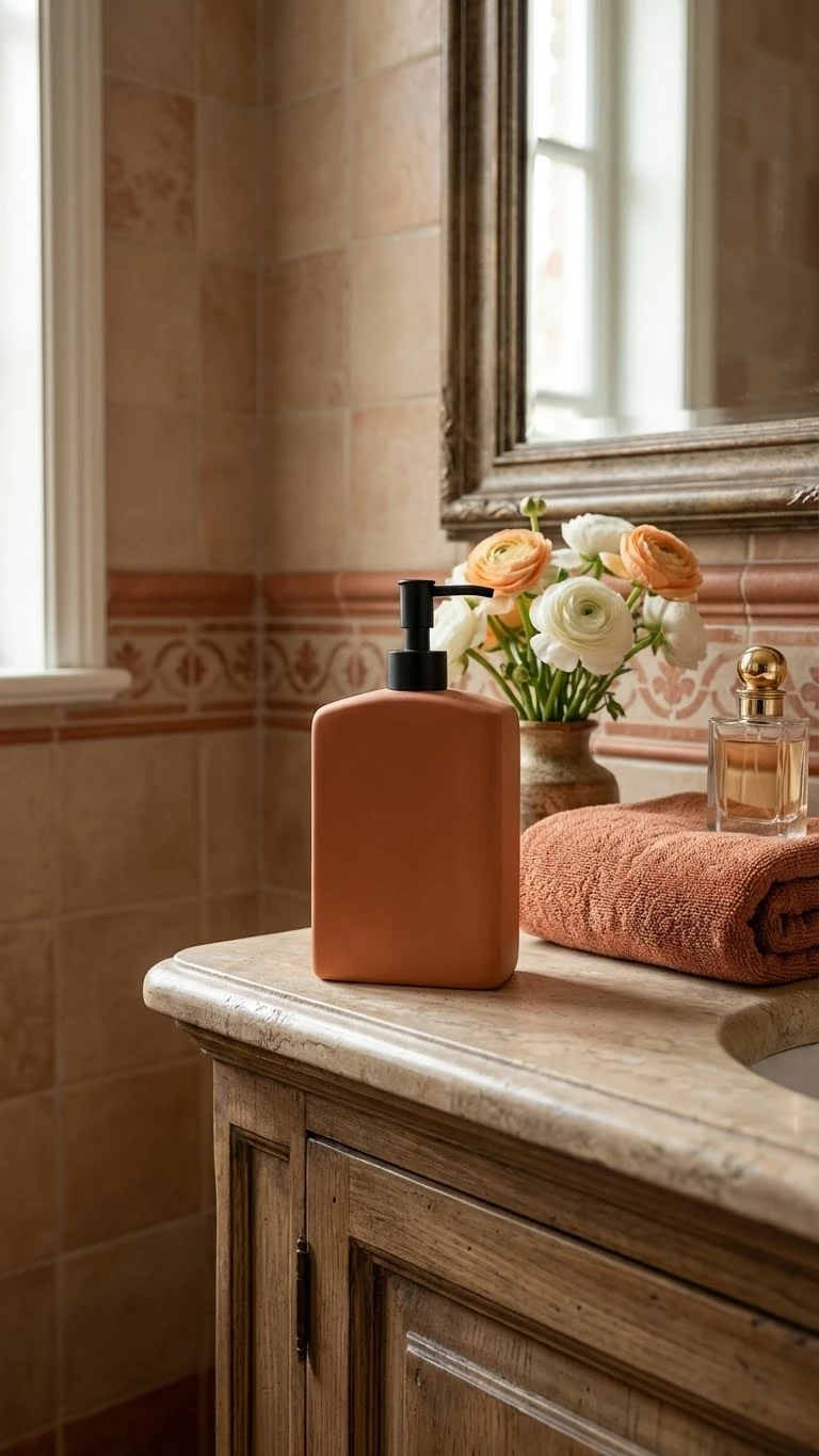 Terasa Büyük 24cm Seramik Sıvı El Sabunluğu Terracotta