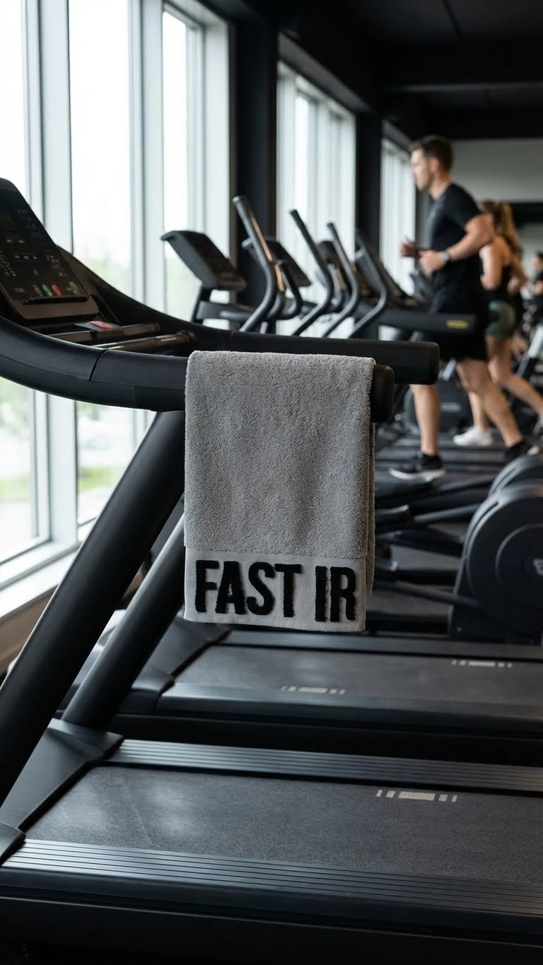 Fast Ir Nakış Detaylı 100% Pamuk 70x140 Banyo & Spor Havlusu - Füme