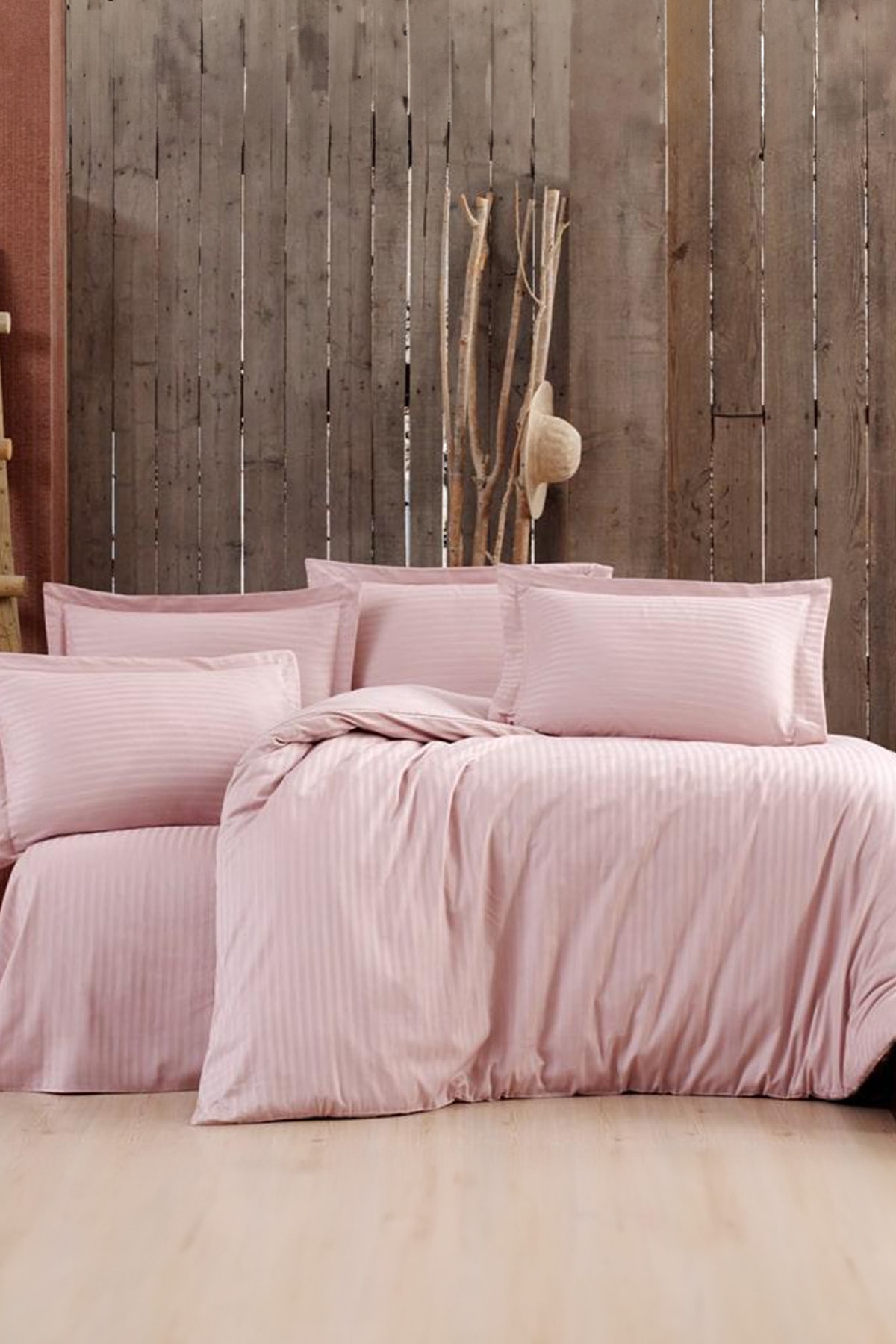 Deluxe Saten Nevresim Takımı - Pembe