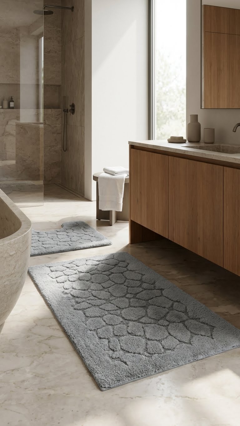 Tufting Stone 2'li Banyo Paspas Takımı - Füme