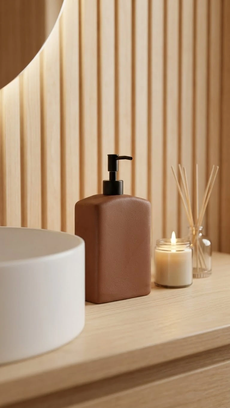 Teresa Seramik 19cm Küçük Sıvı El Sabunluğu - Koyu Kahve 