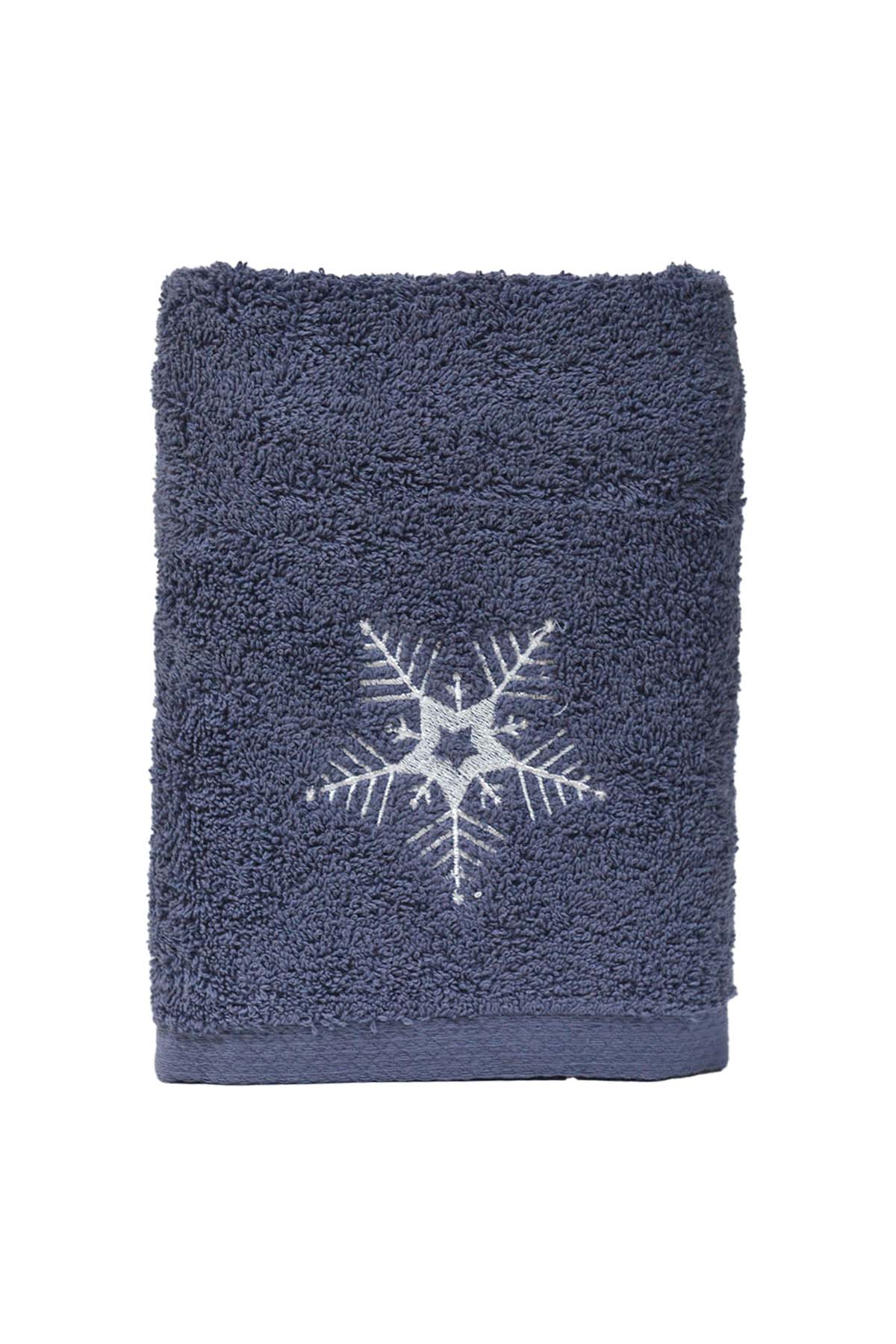 Kar Tanesi Desenli 50x90cm Yılbaşı Havlusu