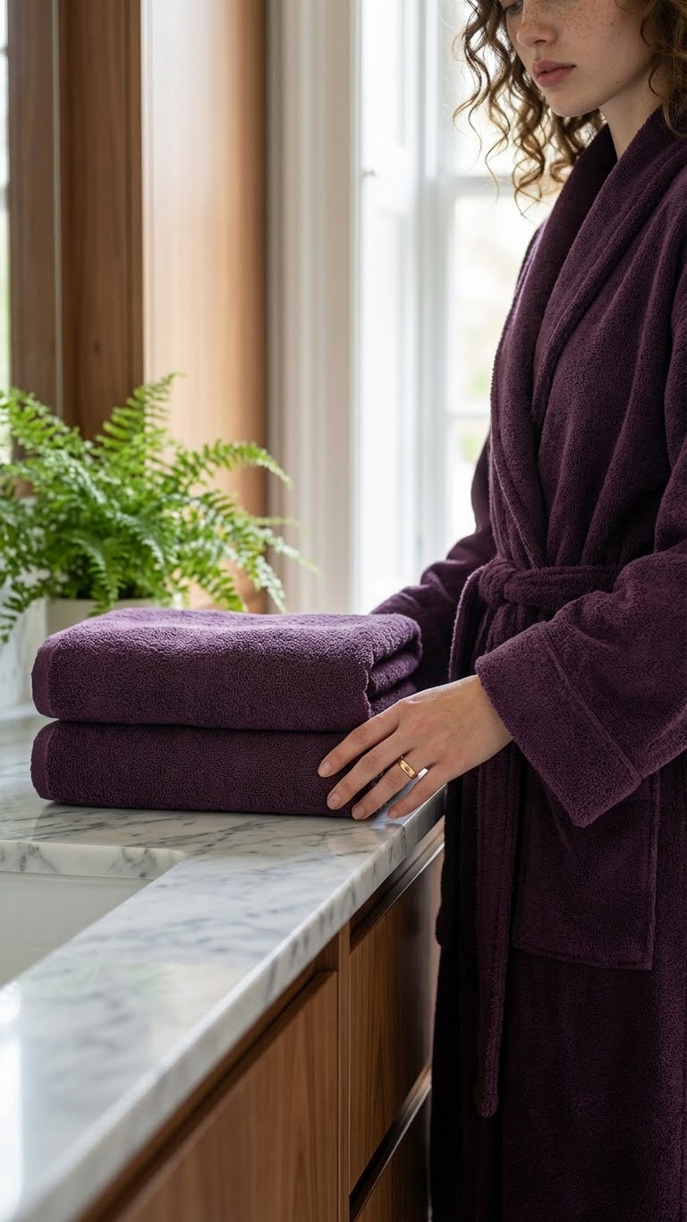 Shadowed 50x90cm El ve Yüz Havlusu - Aubergine Gleam