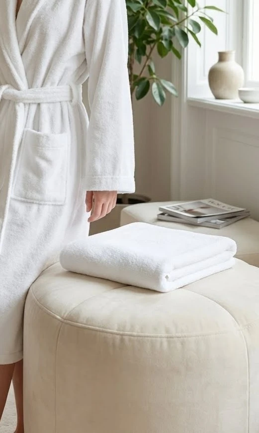 Shadowed 70x140cm Banyo Havlusu - Beyaz