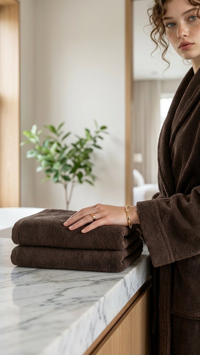 Shadowed 50x90cm El ve Yüz Havlusu - Chocolate Brown