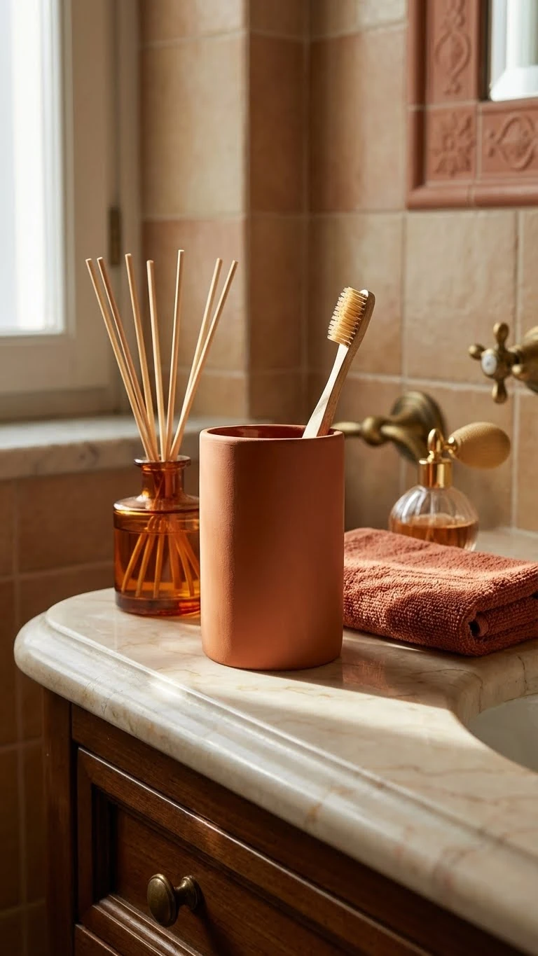 Jao Kapaksız Seramik Diş Fırçalık - Terracotta