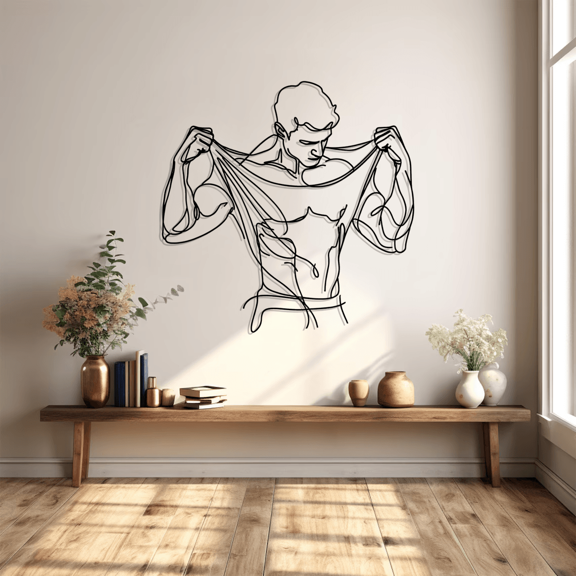 Man Nude Body Silhouette Metal Wall Art