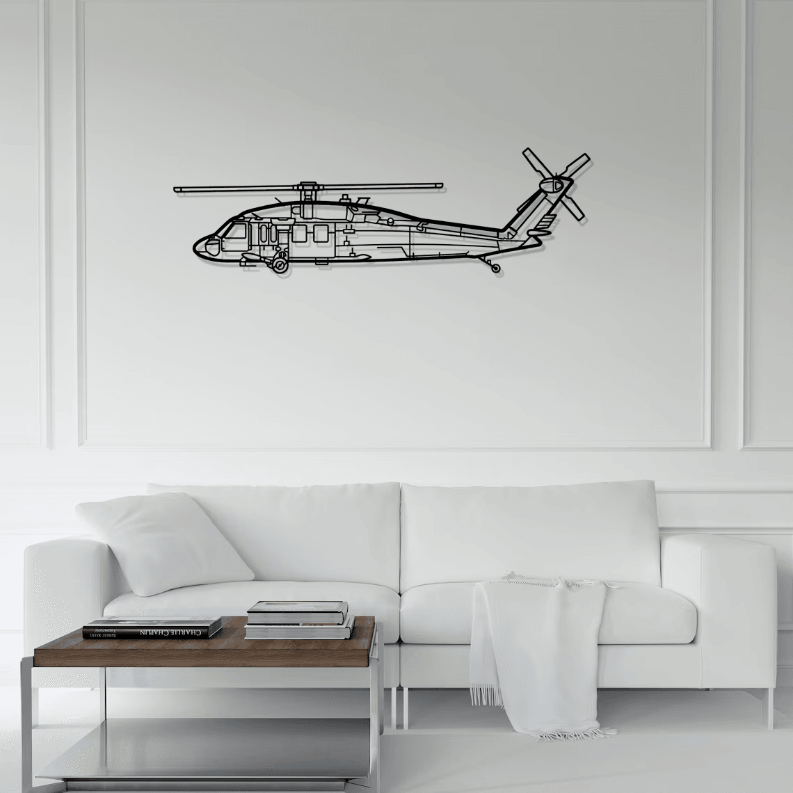 UH-60 Black Hawk Silhouette Metal Wall Art