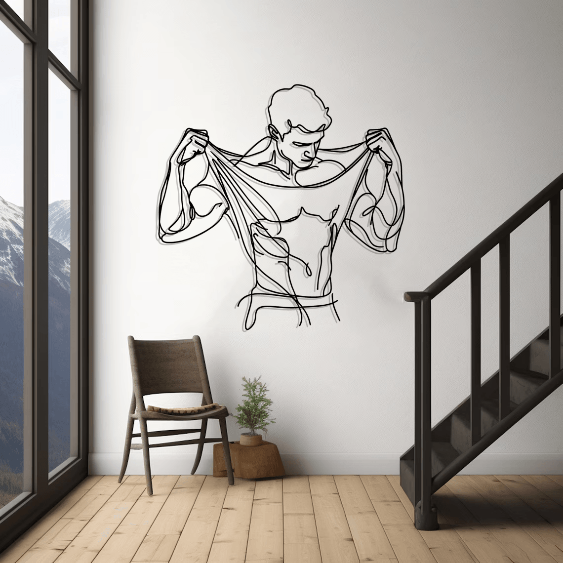 Man Nude Body Silhouette Metal Wall Art