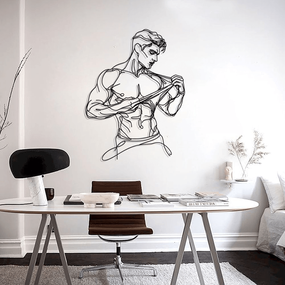 Man Body Silhouette Metal Wall Art