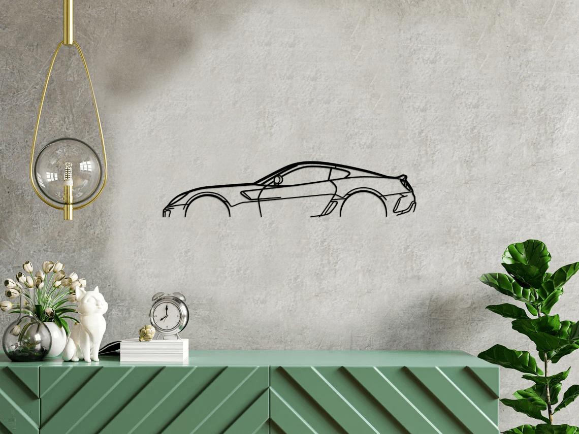 599 GTO Classic Silhouette Metal Wall Art