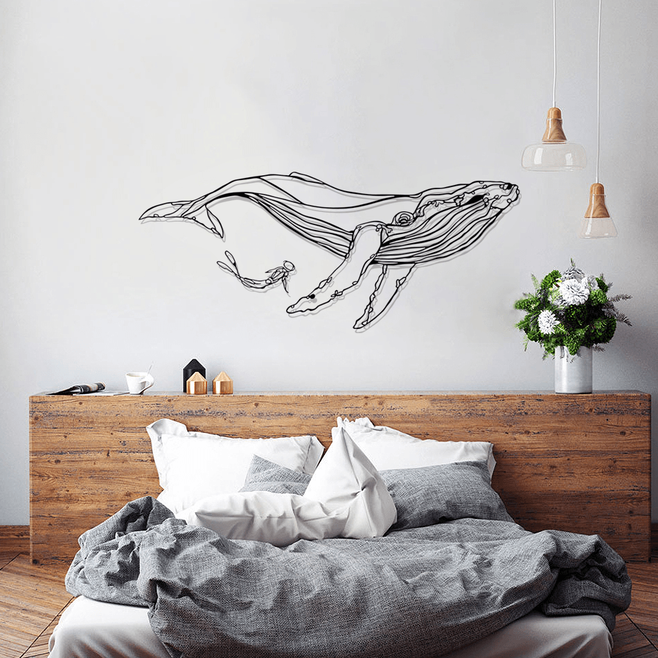 Whale Silhouette Metal Wall Art