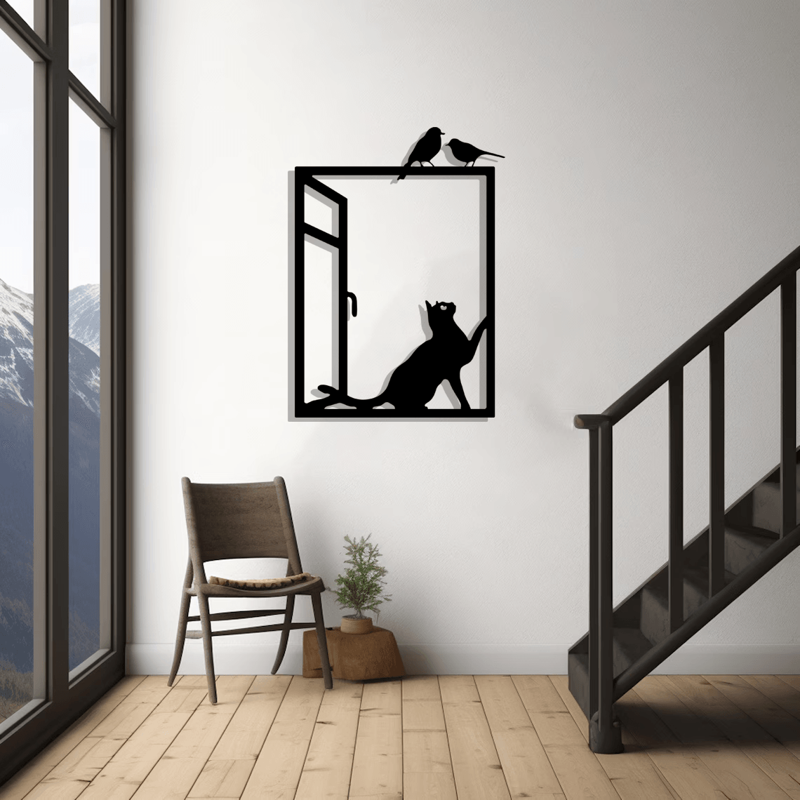 Cat Silhouette Metal Wall Art