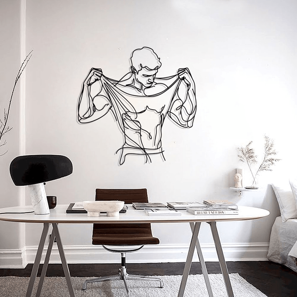 Man Nude Body Silhouette Metal Wall Art