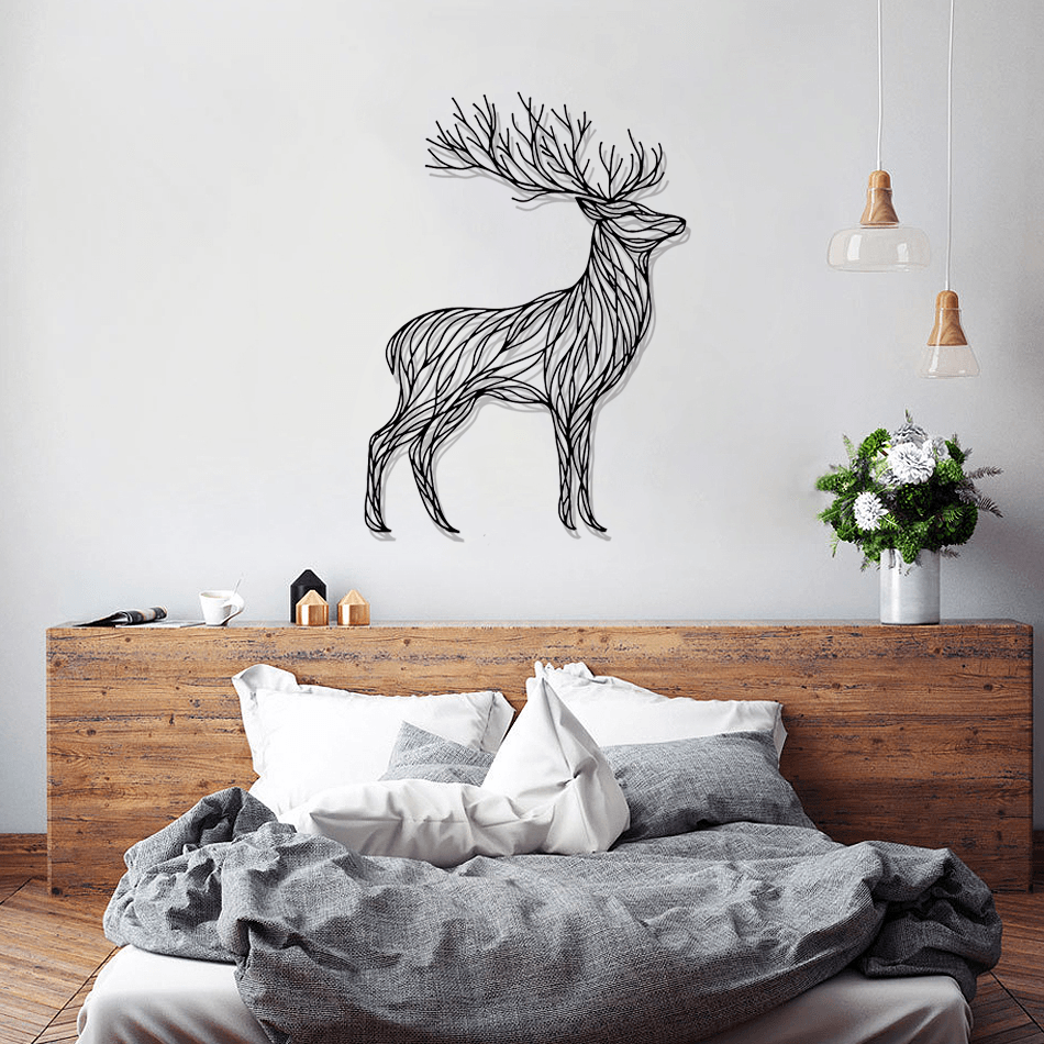 Tree-Deer Silhouette Metal Wall Art