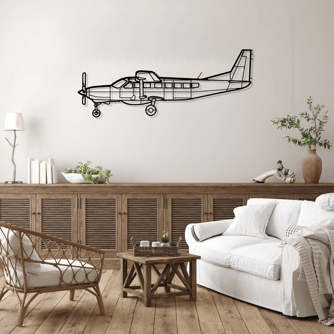 208B Grand Caravan EX Silhouette Metal Wall Art