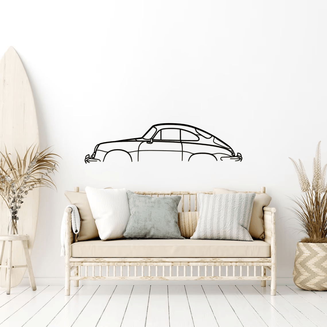 356 Coupe 1964 Classic Silhouette Metal Wall Art