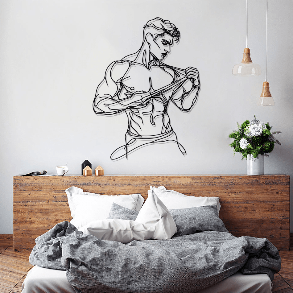 Man Body Silhouette Metal Wall Art