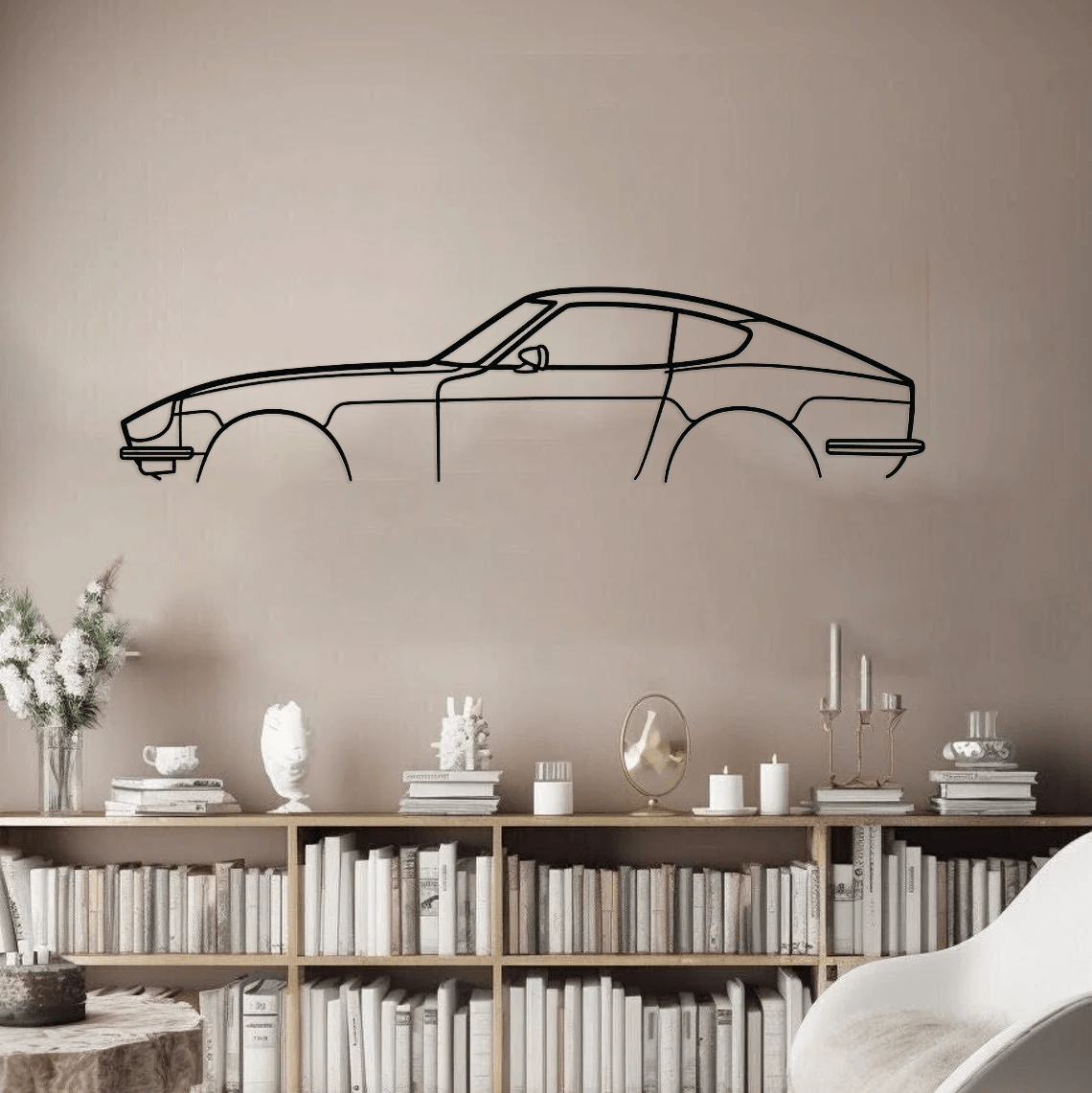 240z 280z Classic Silhouette Metal Wall Art