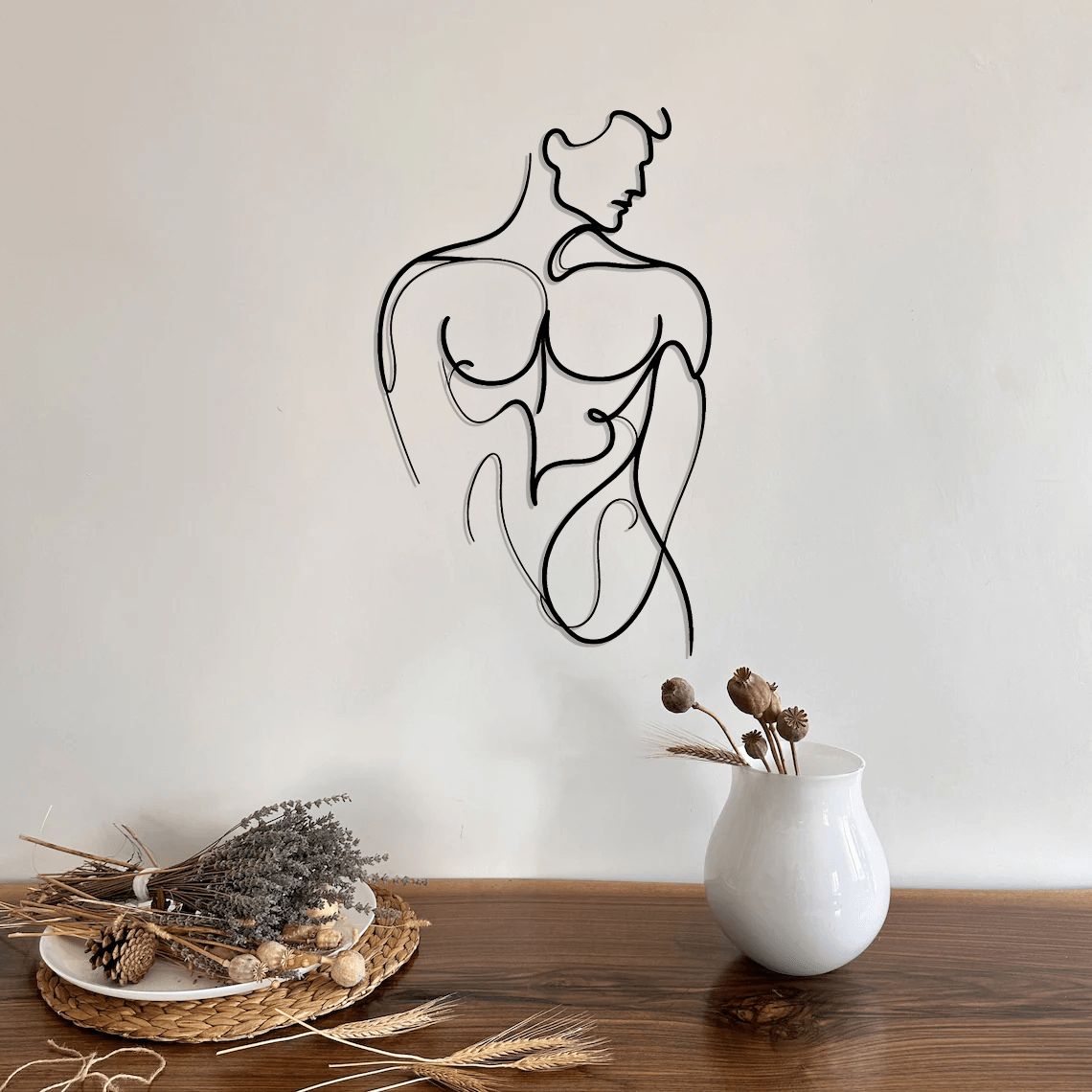 Minimalist Man Body Silhouette Metal Wall Art